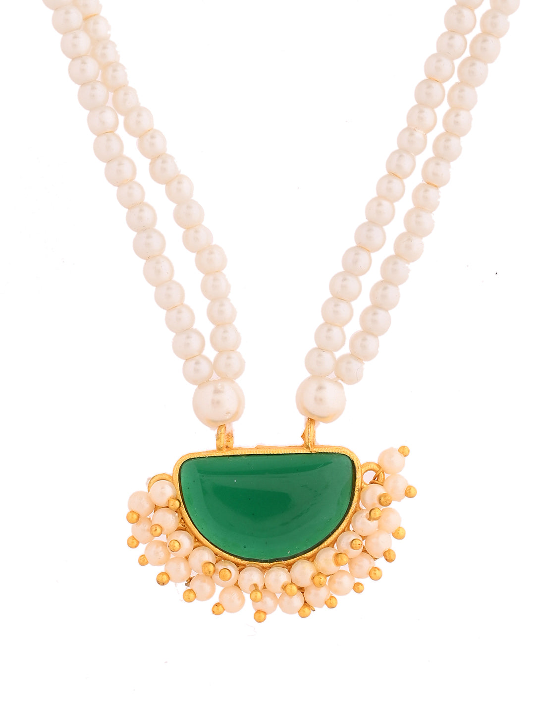 Double Layer Pearl Necklace | Traditional Ethnic Layered Necklace For Women
