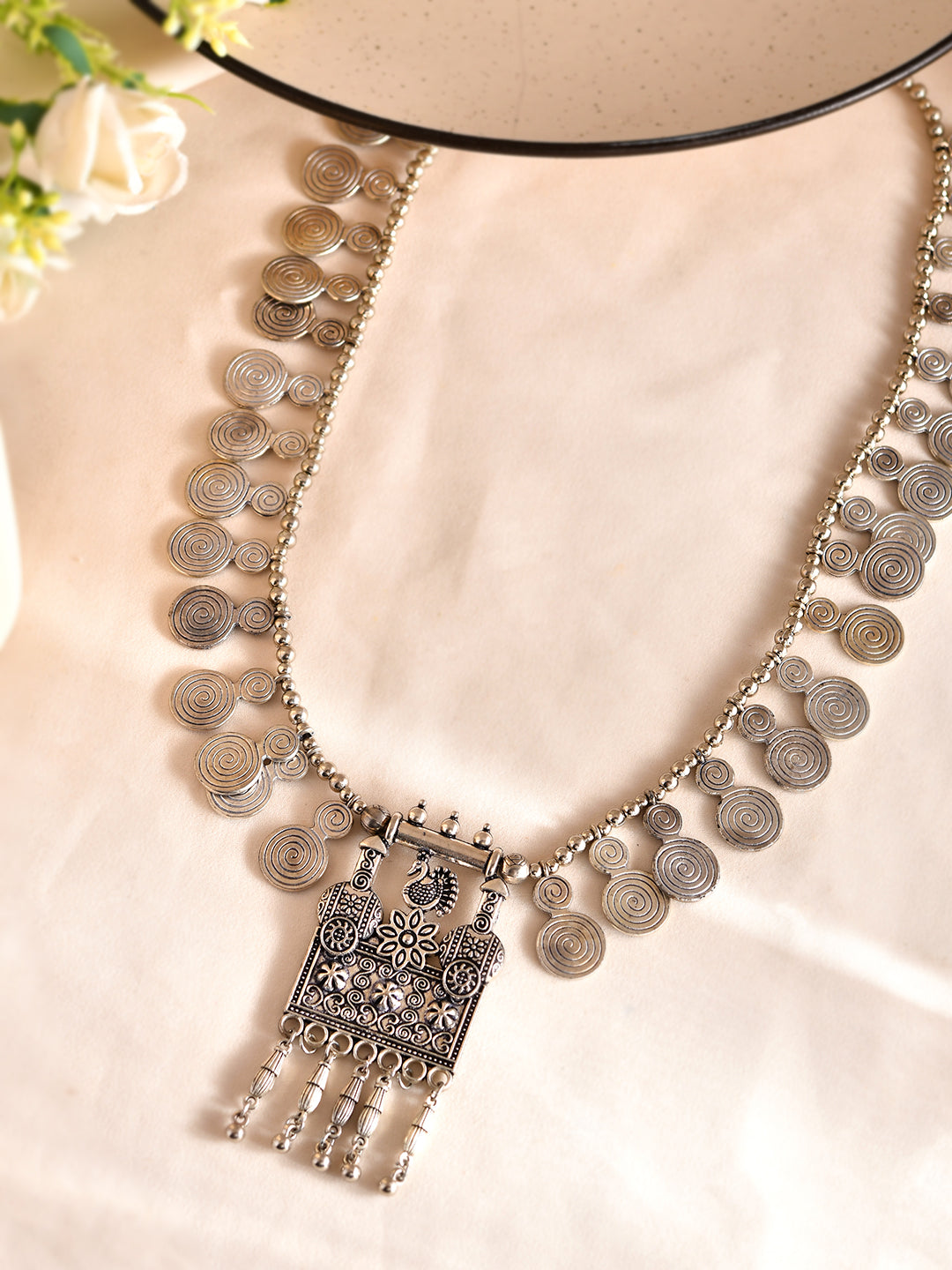 Oxidised Silver Plated Statement Necklace For Women | Boho Antique Jewellery