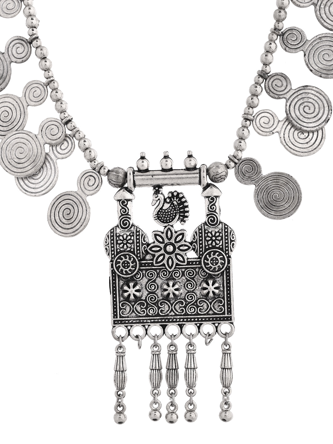 Oxidised Silver Plated Statement Necklace For Women | Boho Antique Jewellery