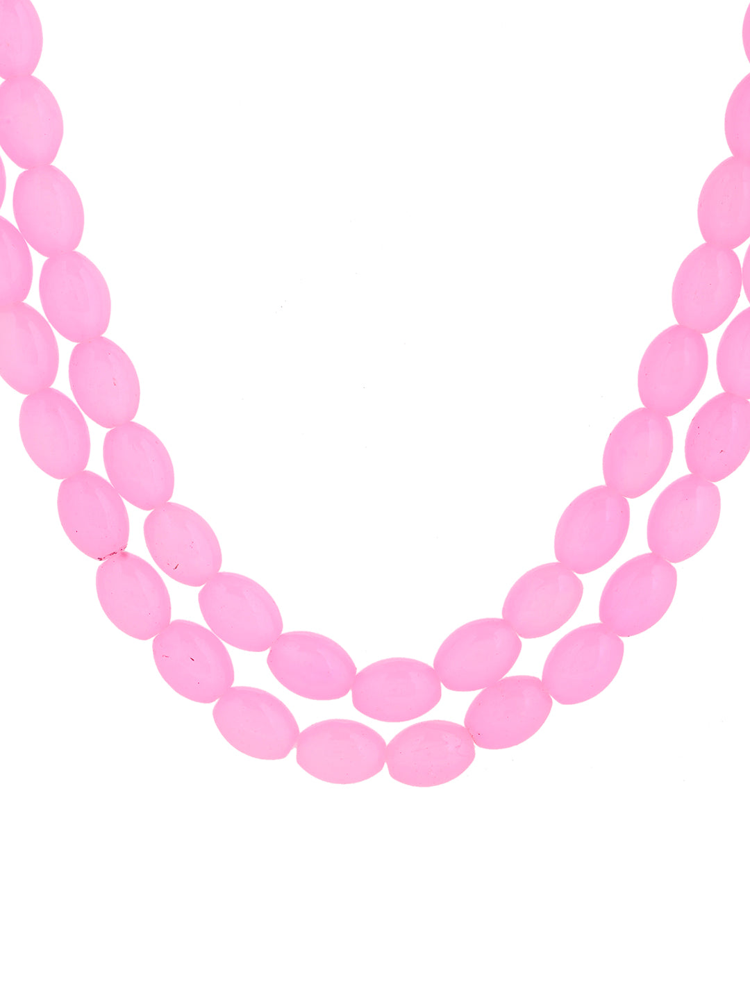 Pink Beads Necklace for Women | Double Layer Beaded Mala Necklace