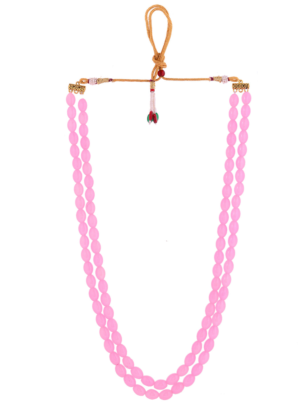 Pink Beads Necklace for Women | Double Layer Beaded Mala Necklace
