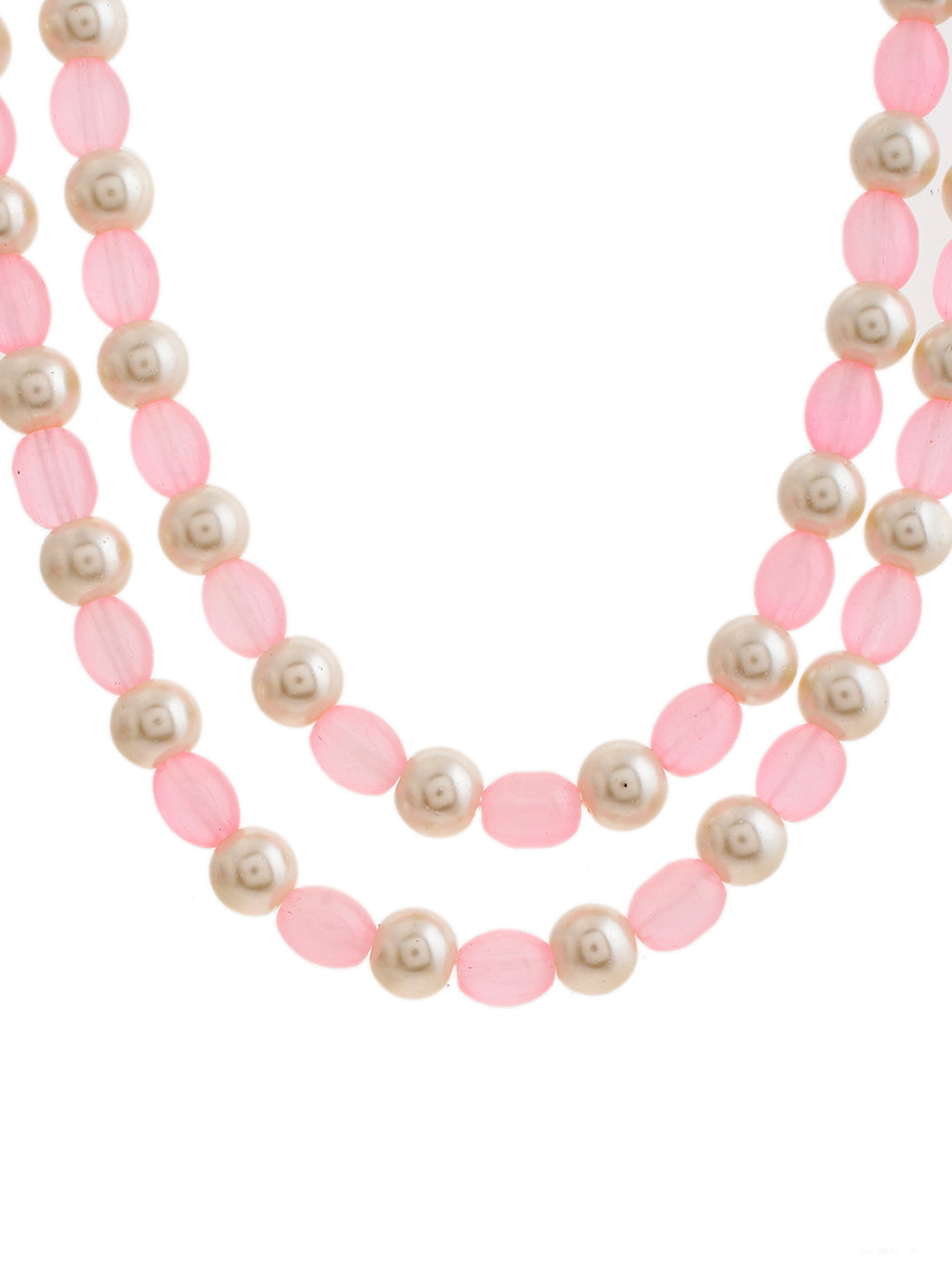 Pink and Gold Pearl Layered Necklace