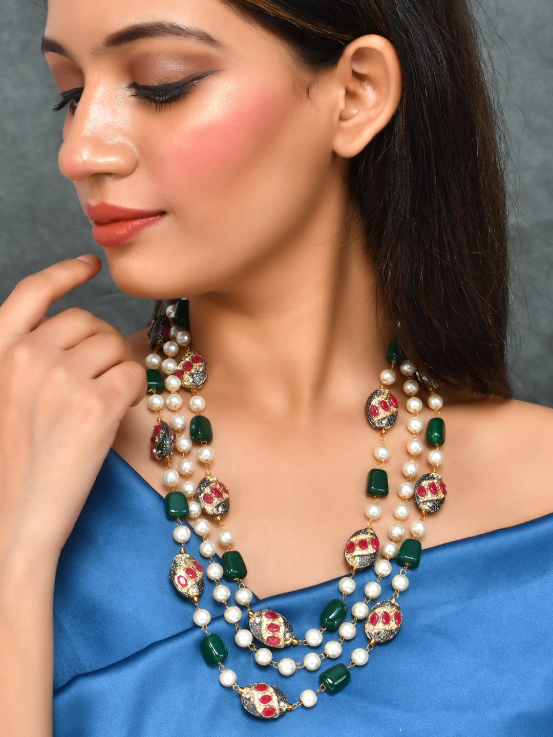 Colored pearl best sale necklaces