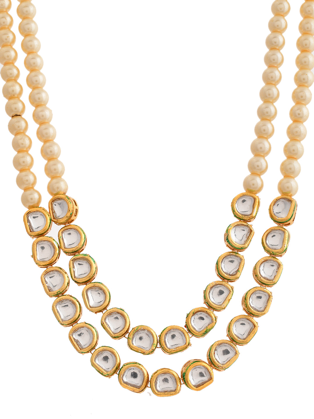kundan perlal 2 line Necklace for girls& women