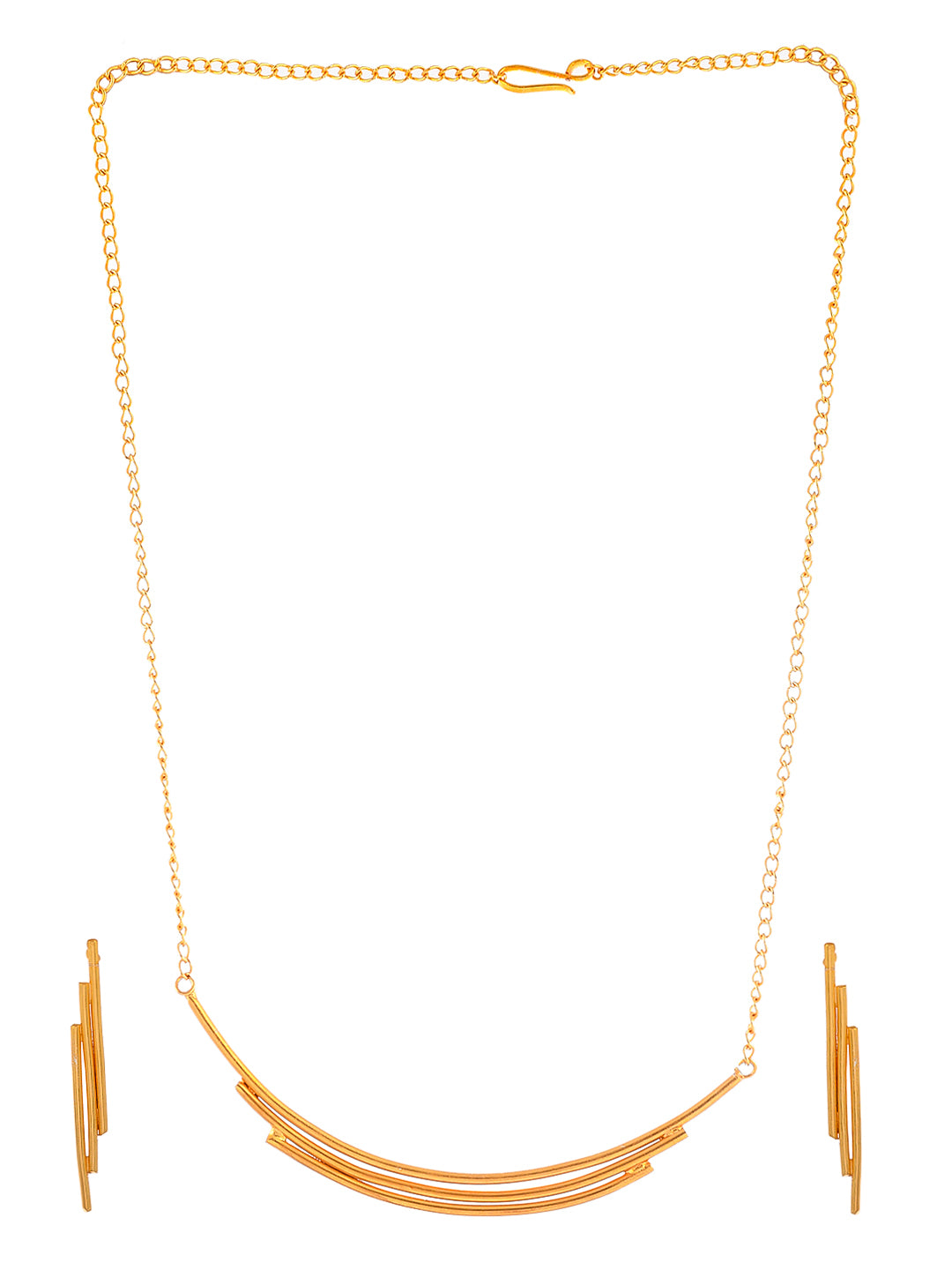 Gold Plated Western Design Layered Chain Necklace Set