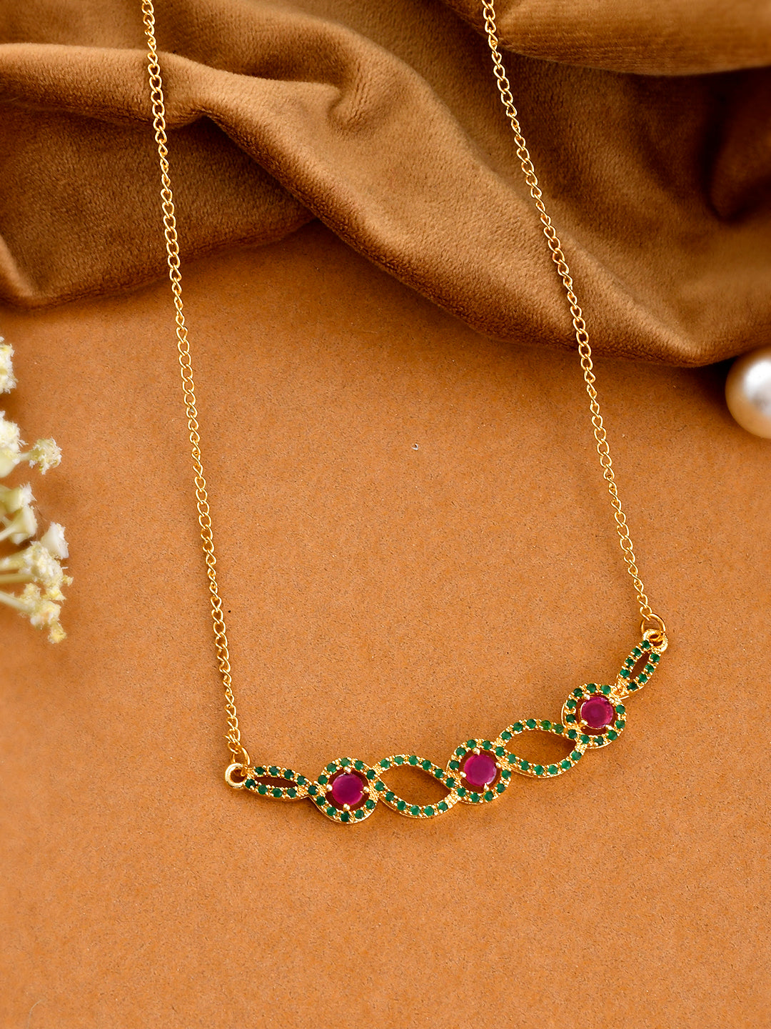 Buy Gold Plated Pendent Necklace Set for Women Online at Silvermerc ...