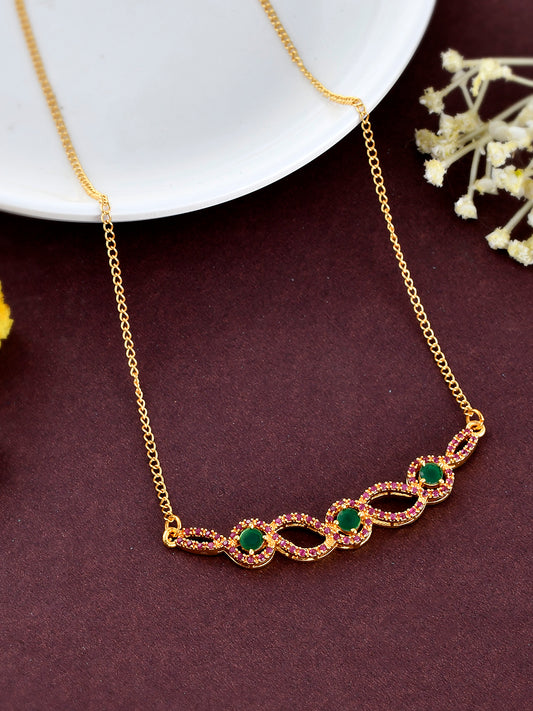 Gold-plated Cubic Zirconia-studded Chain - Necklaces for Women Online