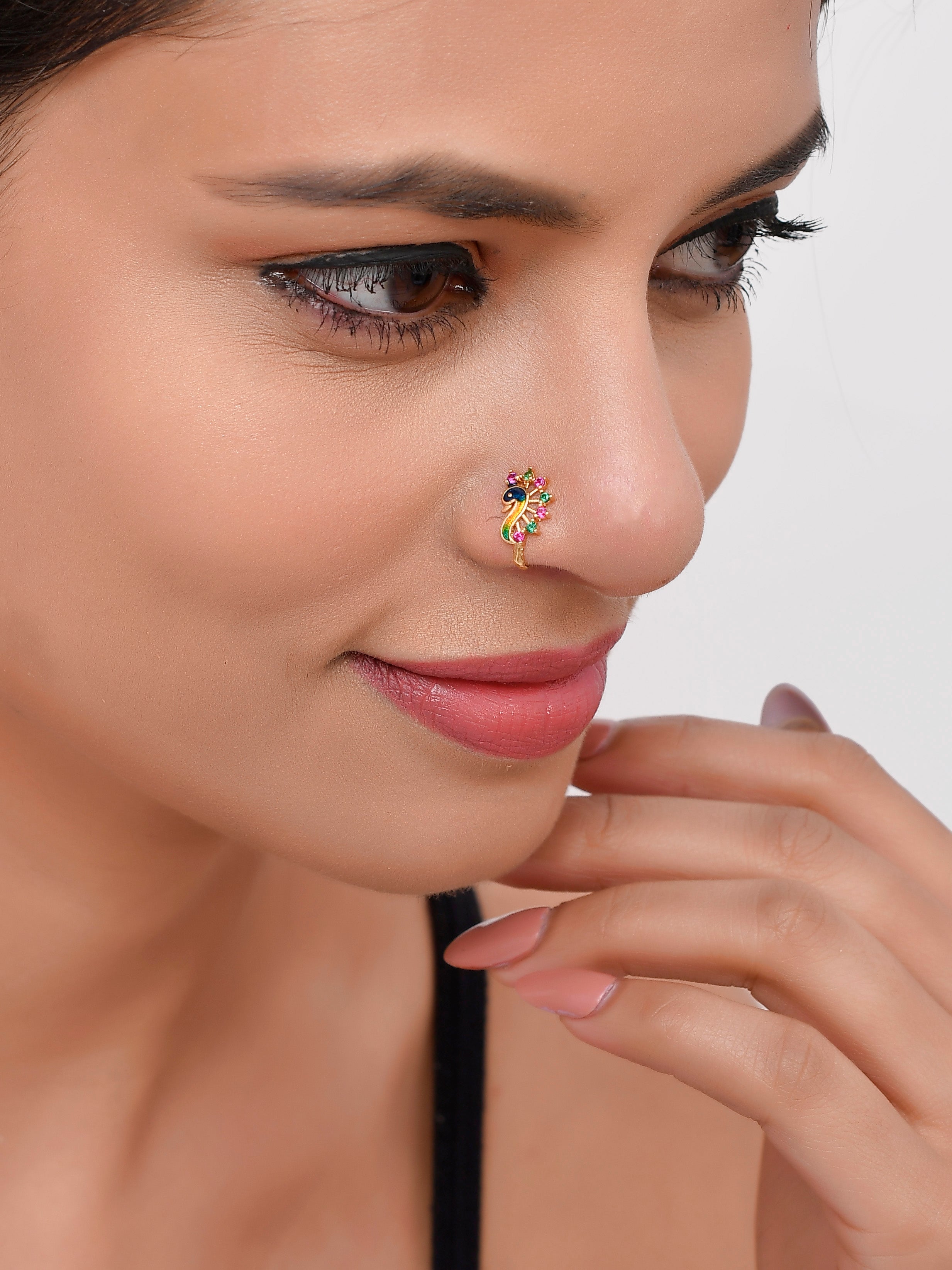 Bhavi Jewels Gold Plated Nose Ring