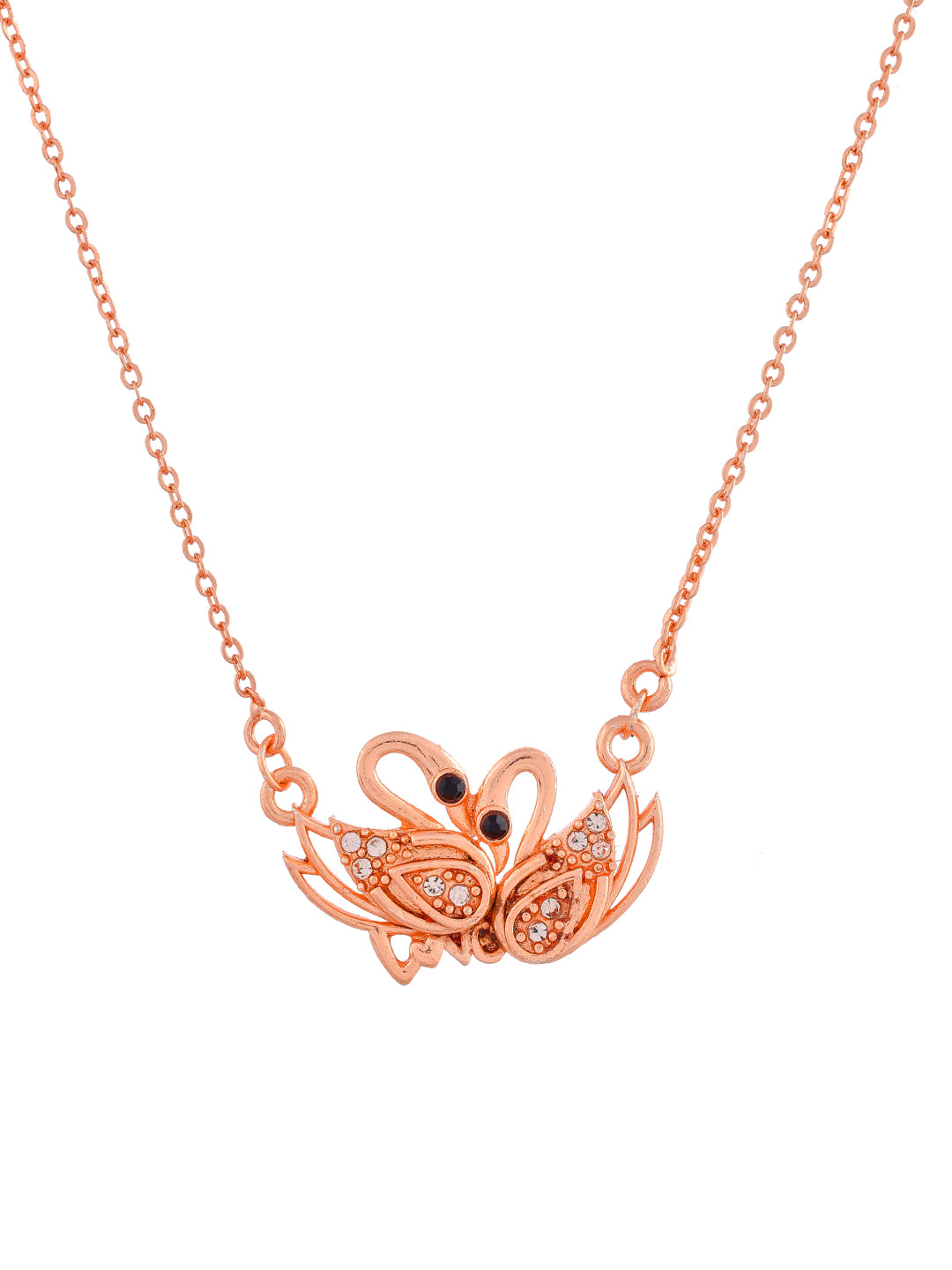 Rose Gold Plated Swan Designer Pendant Chain