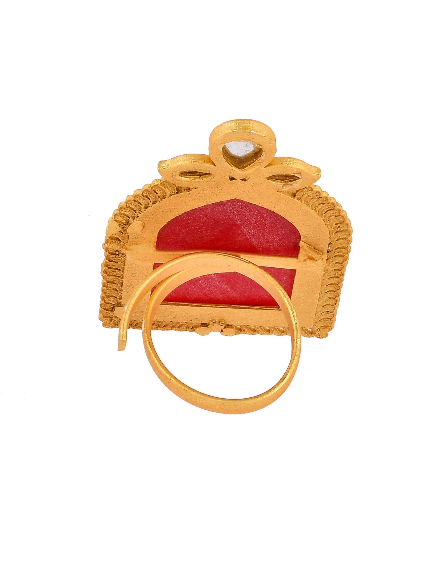 Handcrafted kundan gold plated finger ring