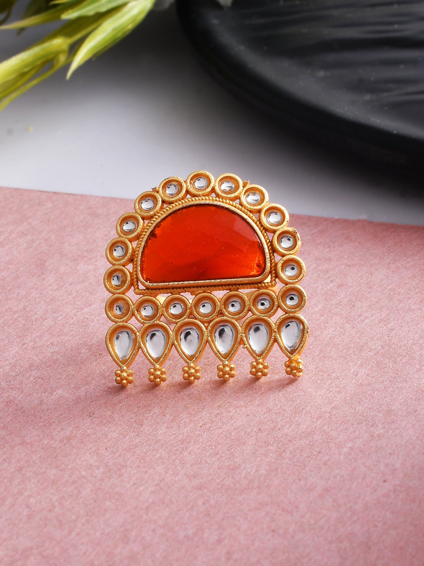 Ethnic Kundan Stone Finger Ring