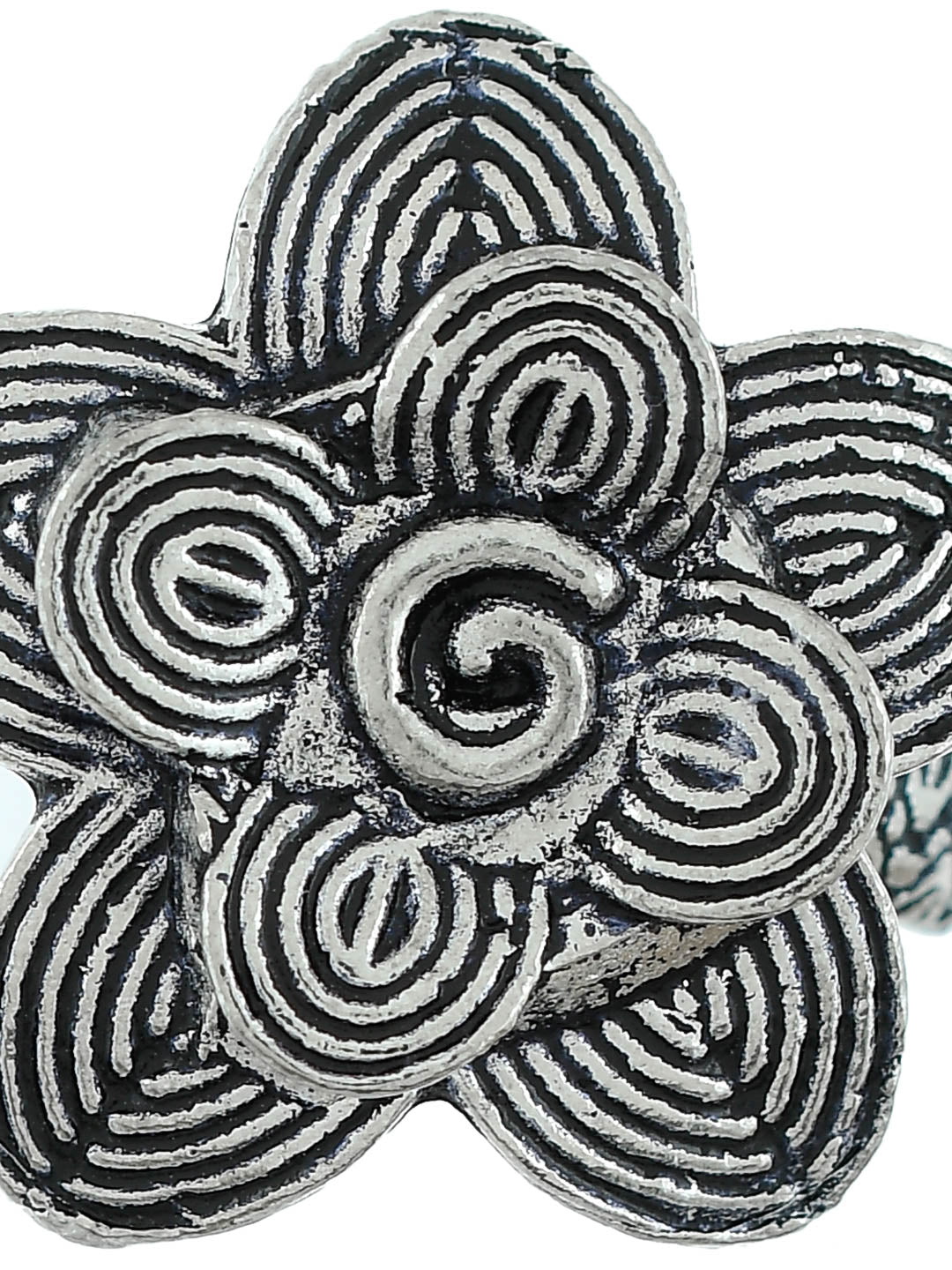 Elegant Vintage Floral Silver Ring