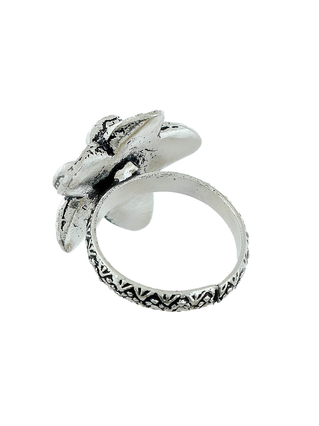 Elegant Vintage Floral Silver Ring