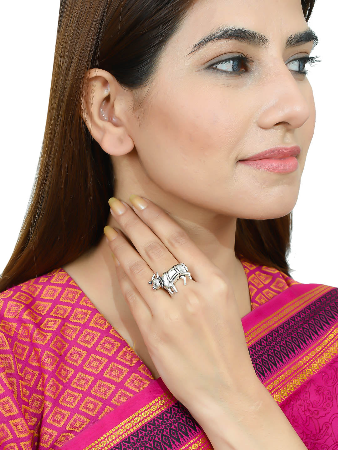 Unique Silver Cow Ring