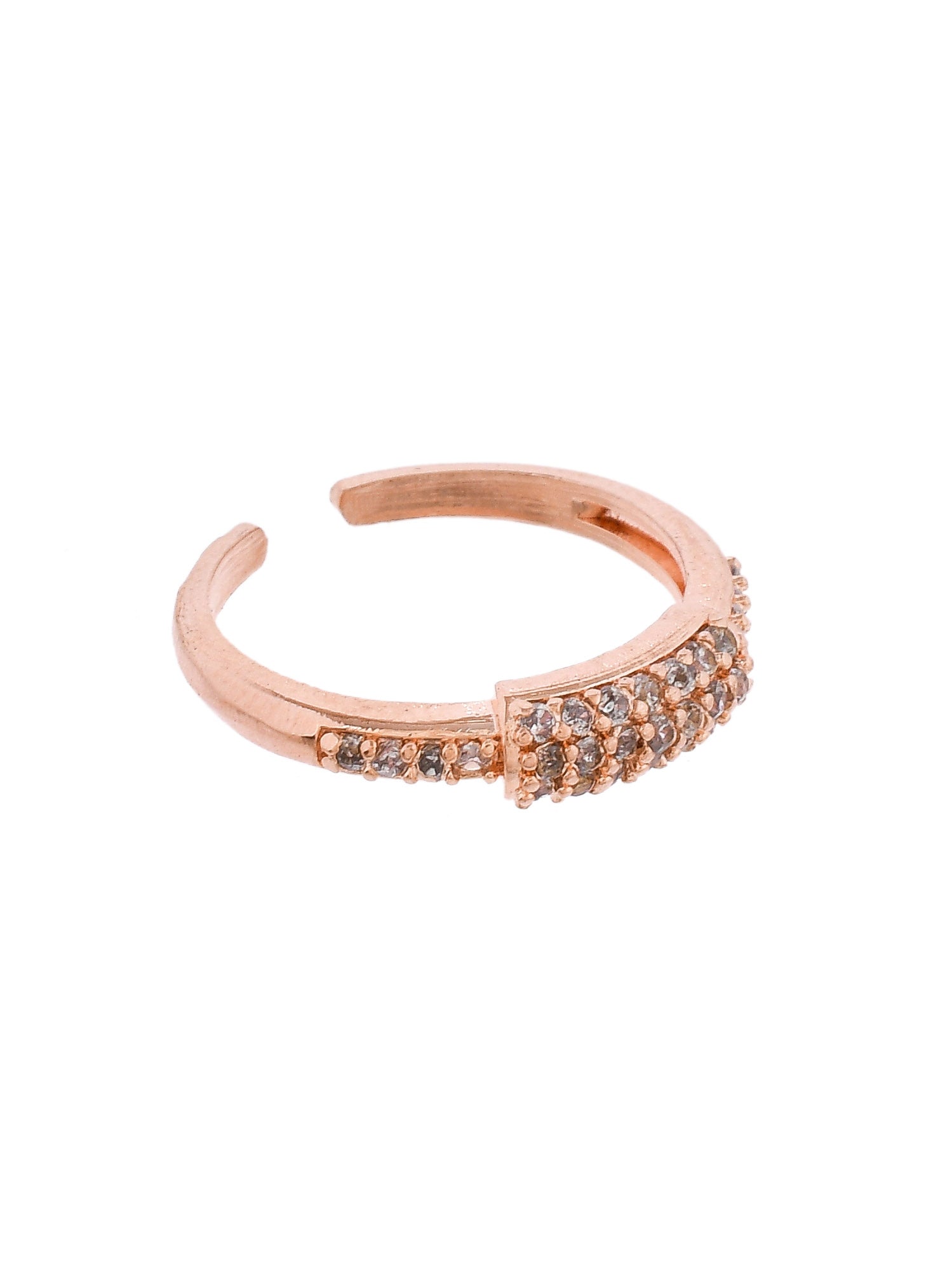 Rose Gold American Diamond Finger Ring With earrings