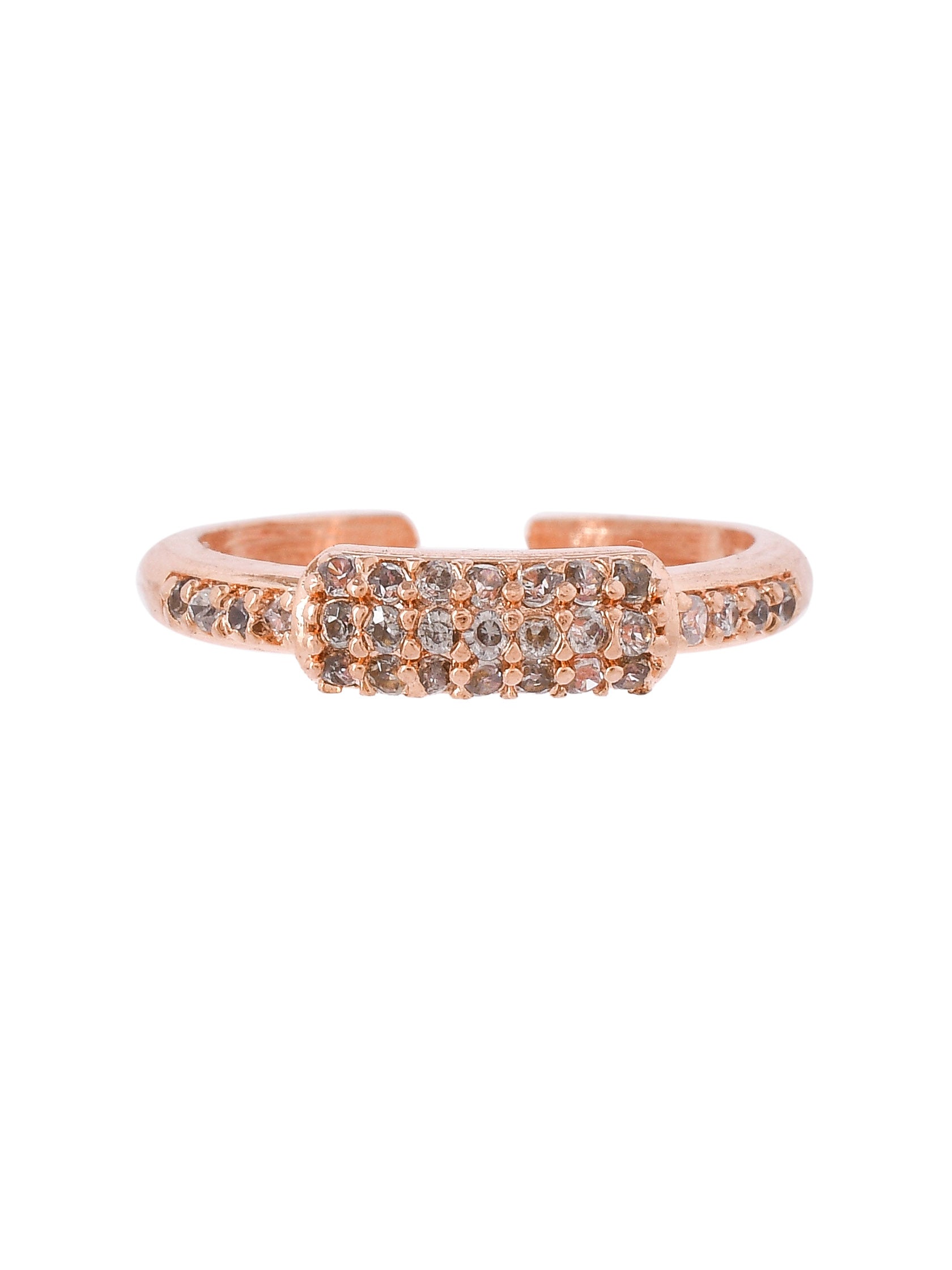 Rose Gold American Diamond Finger Ring With earrings