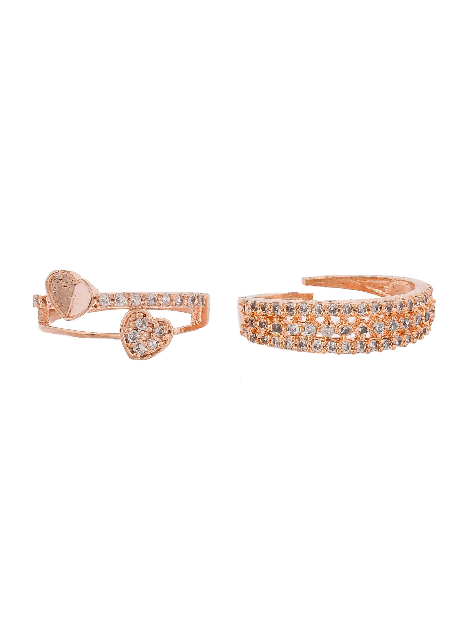 Set of 2 American Diamond Rose Gold Ring