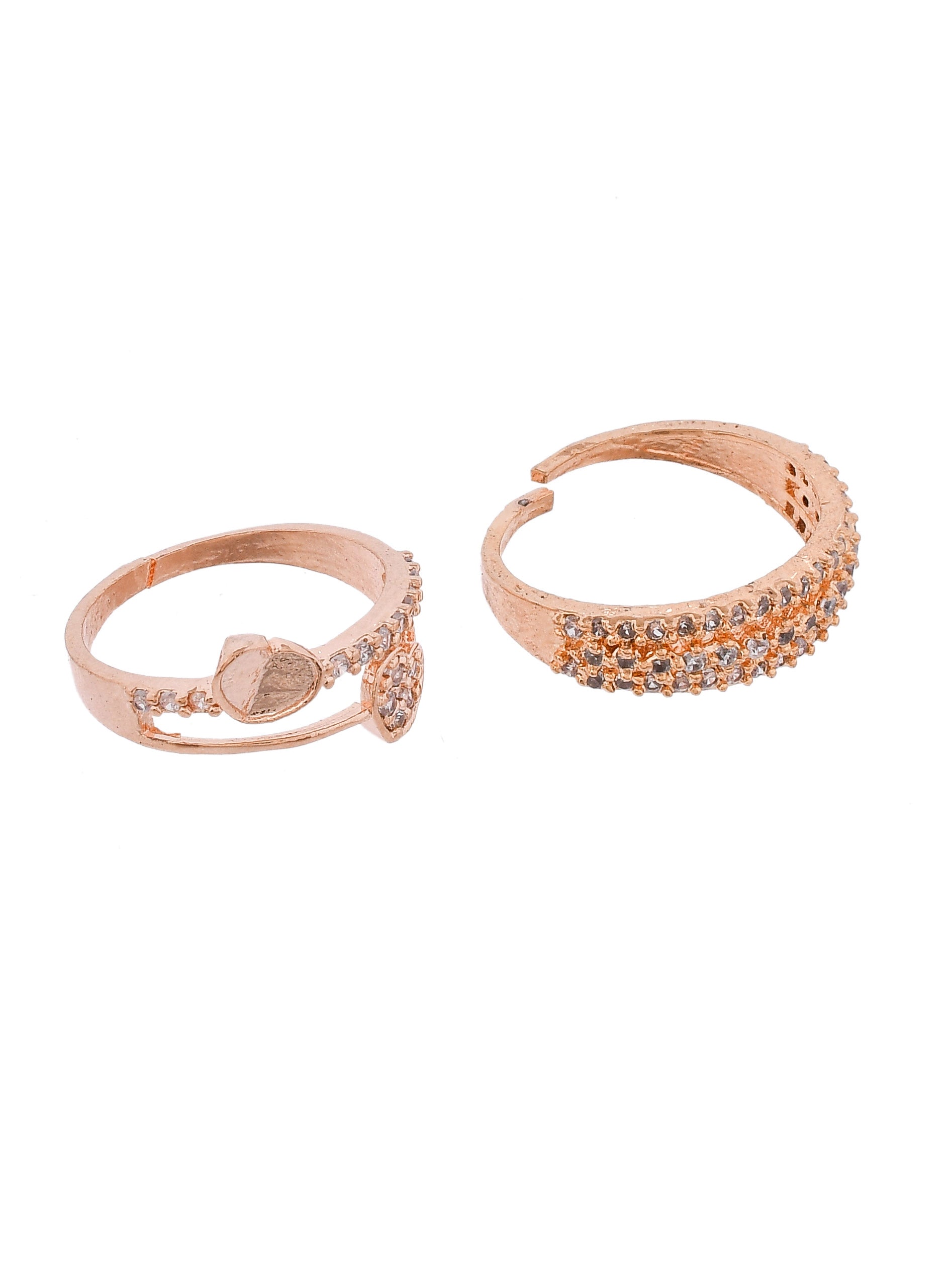 Set of 2 American Diamond Rose Gold Ring