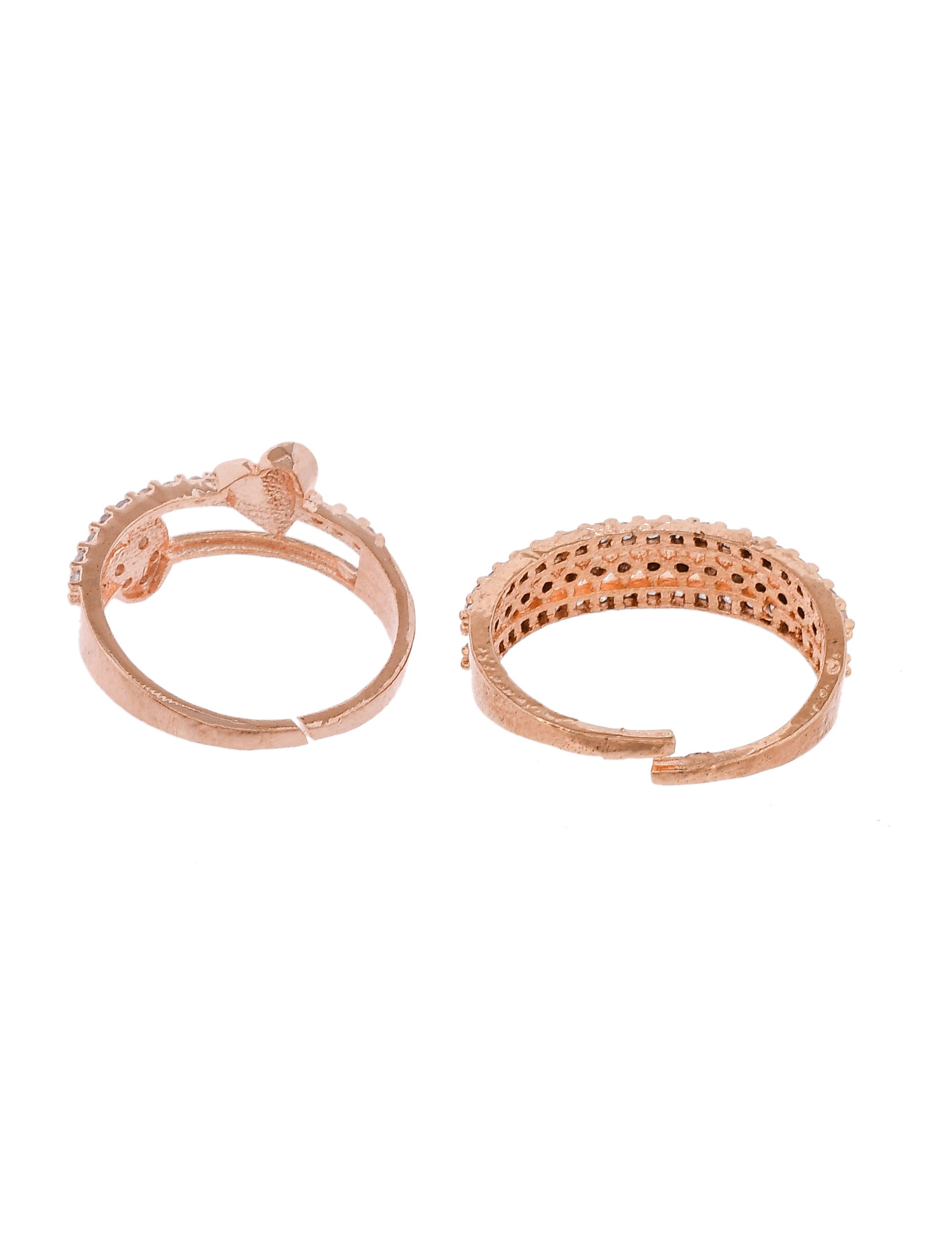 Set of 2 American Diamond Rose Gold Ring