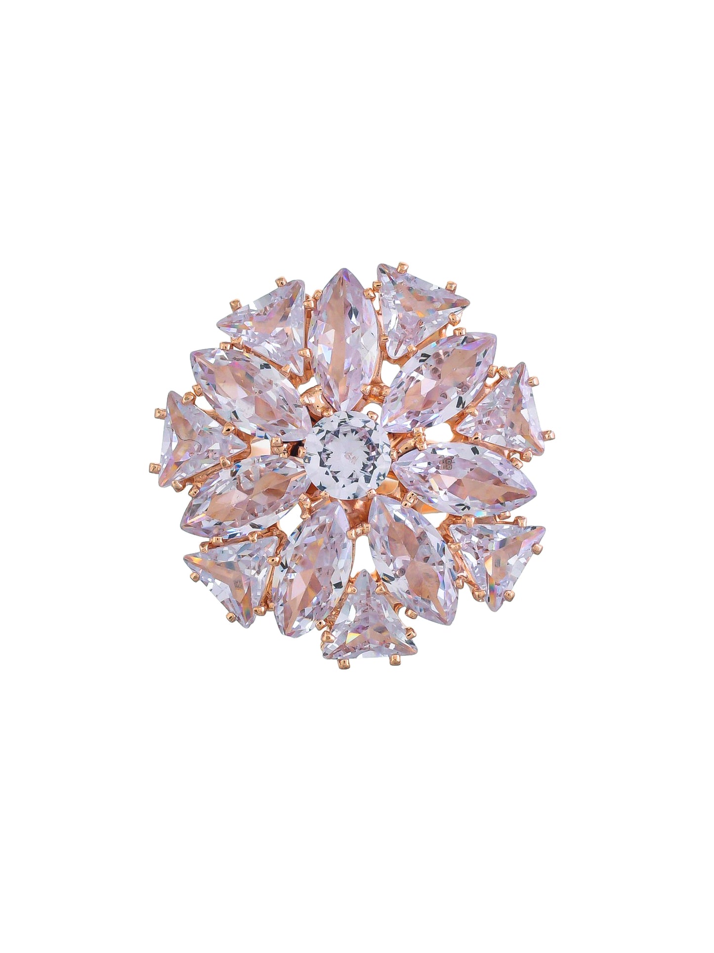 Adjustable AD Round flower design rings