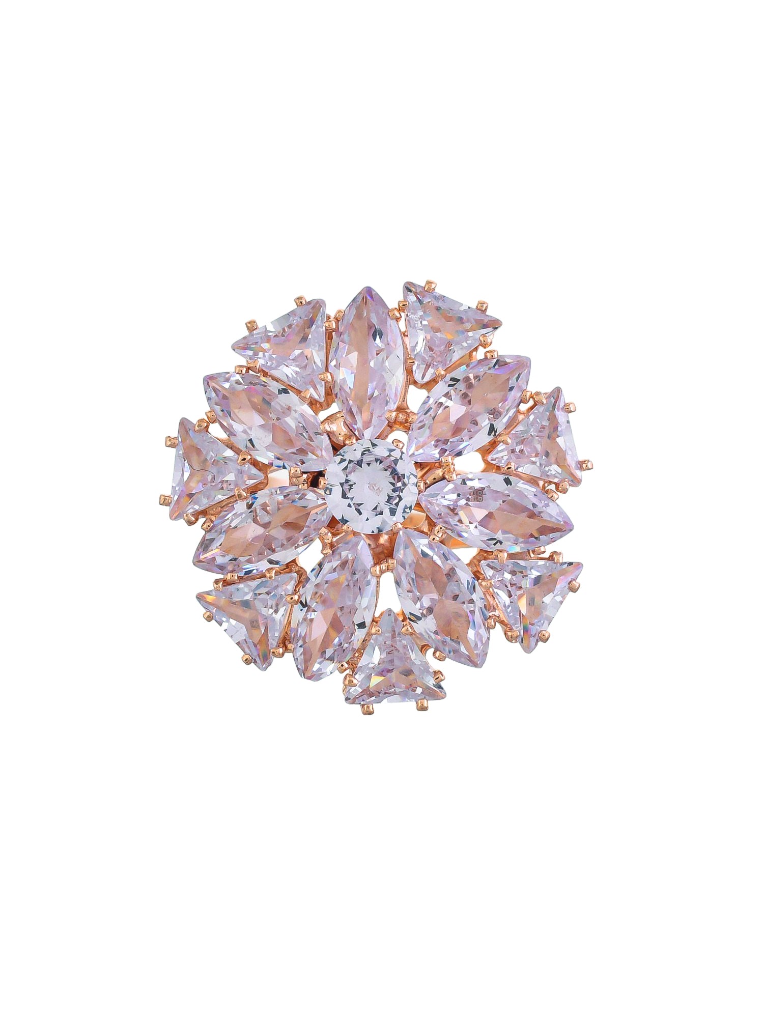 Adjustable AD Round flower design rings