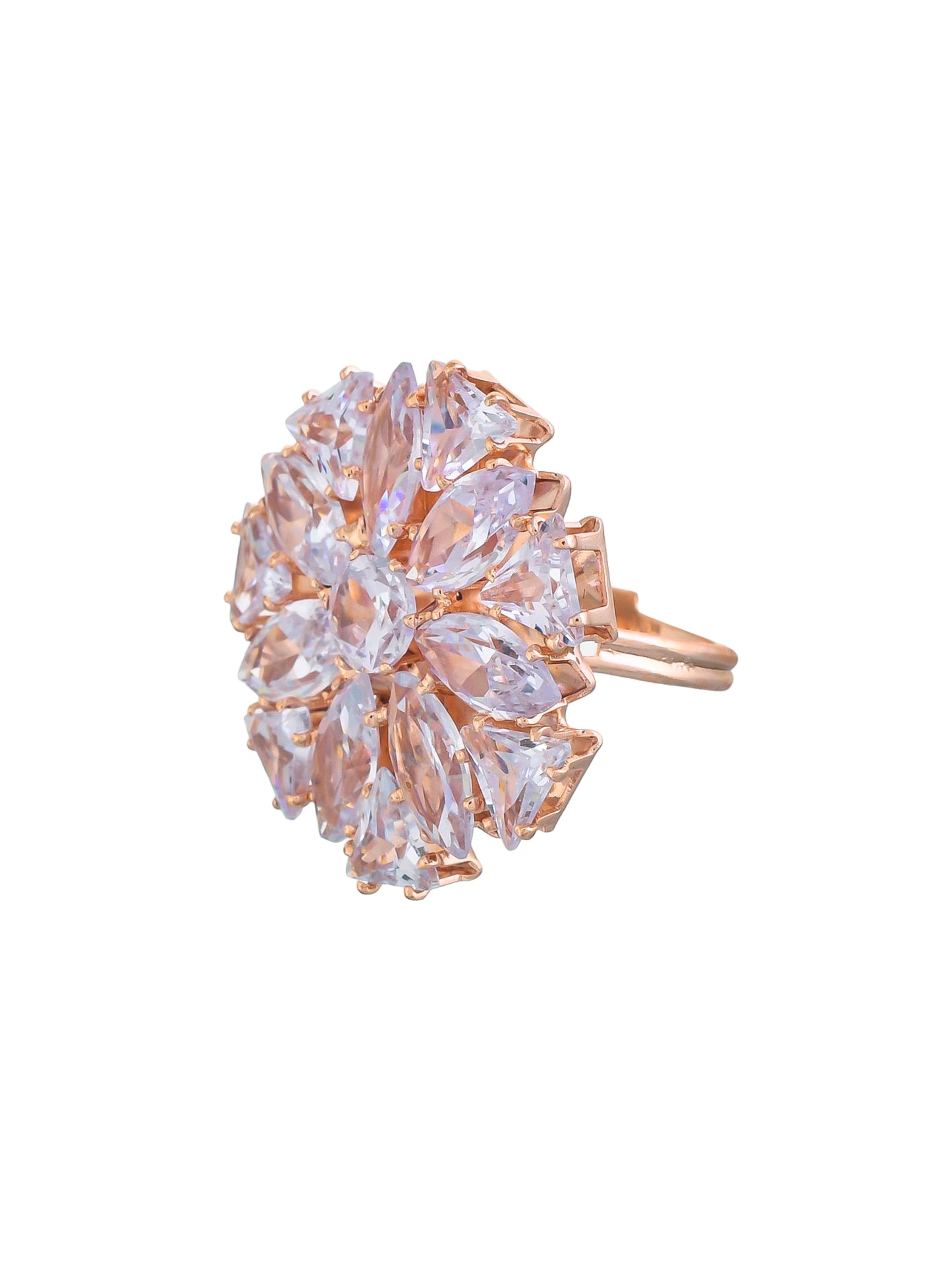 Adjustable AD Round flower design rings