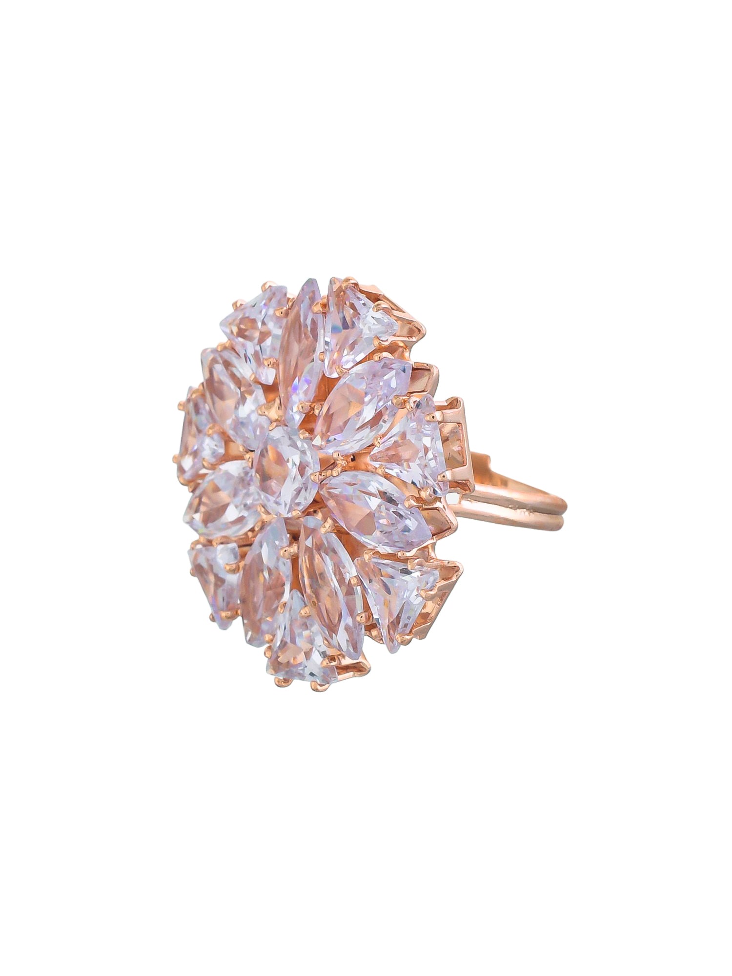 Adjustable AD Round flower design rings