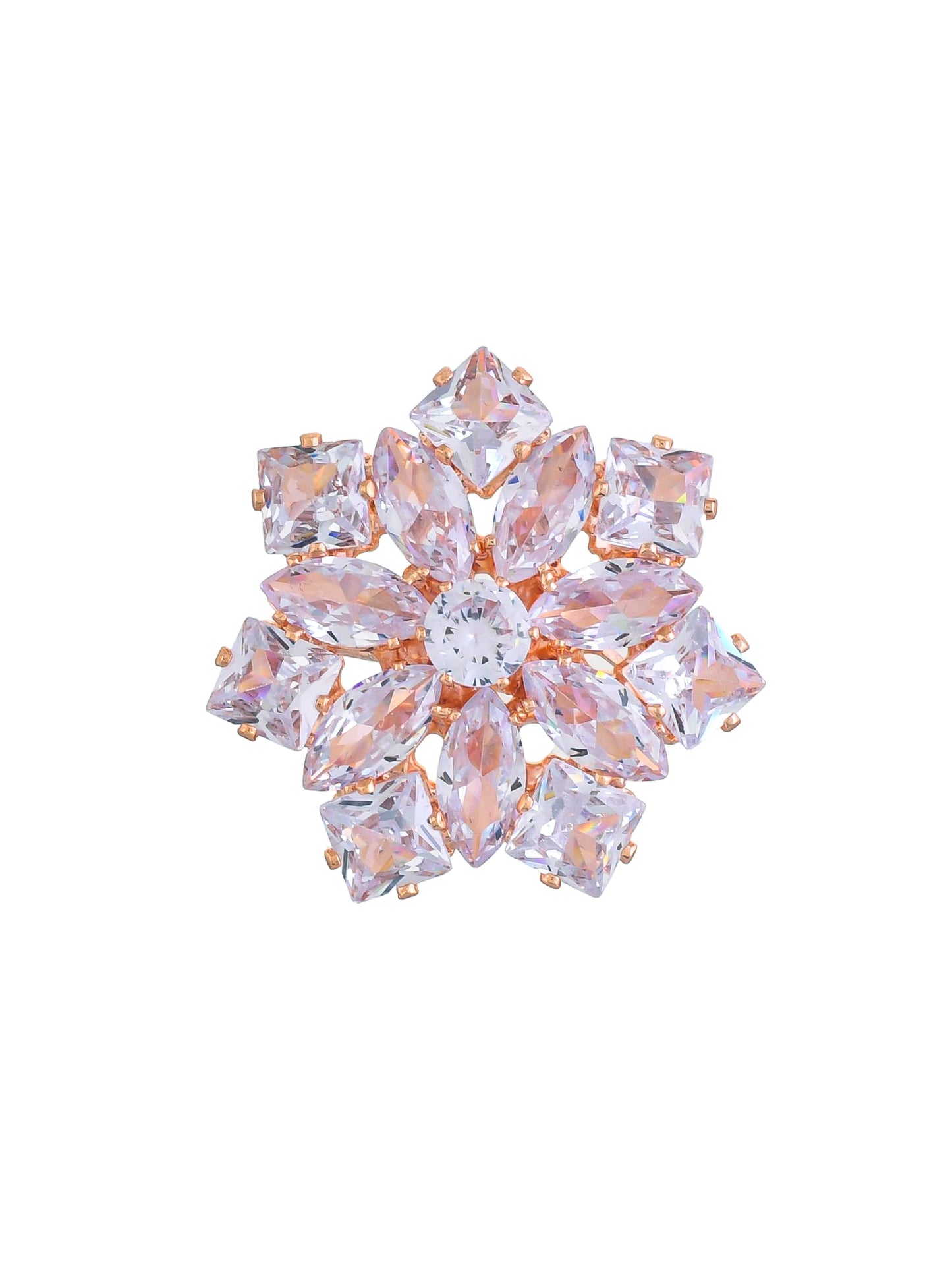 Rose Gold American Diamonds(AD) Adjustable Ring.