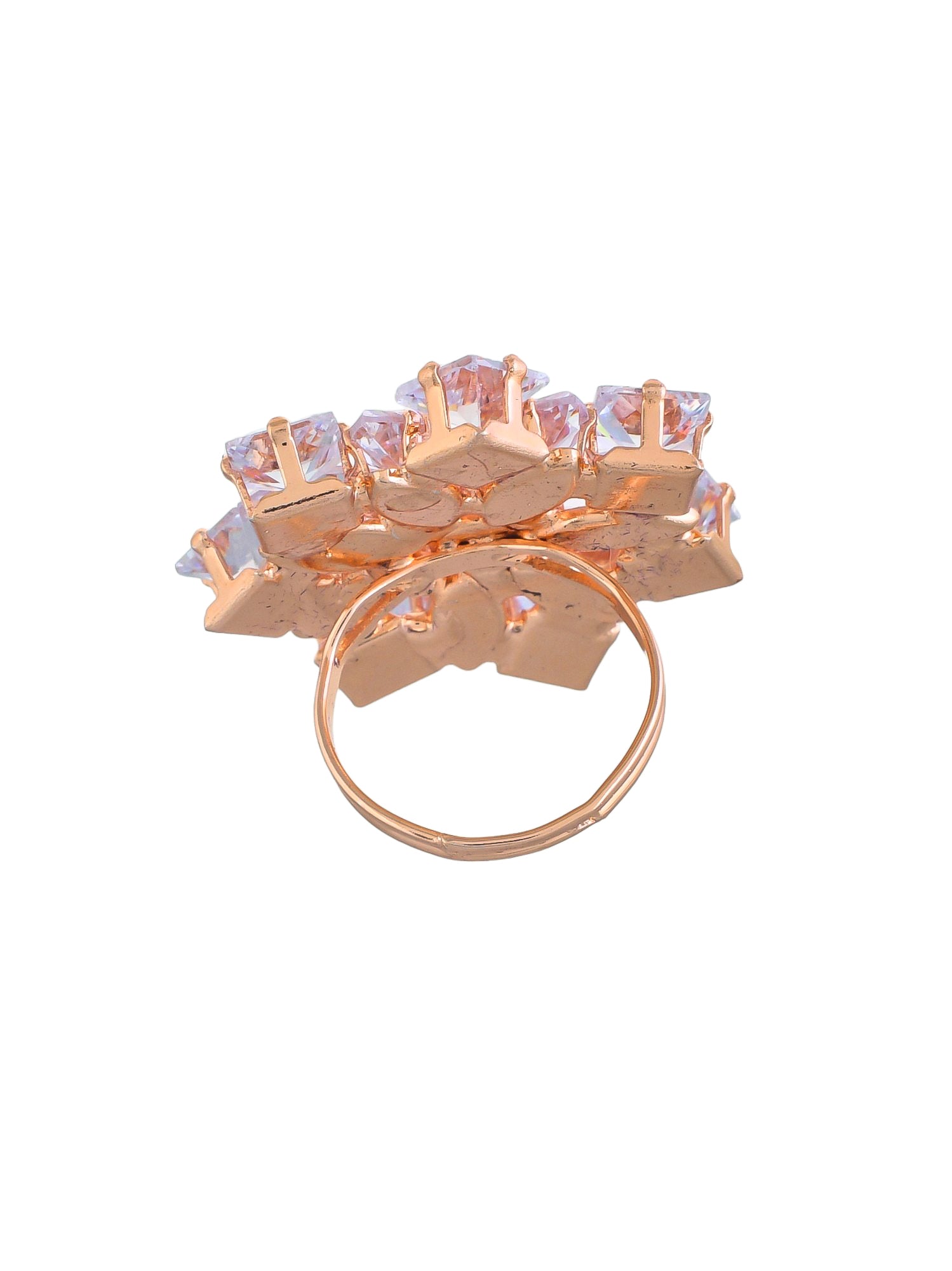 Rose Gold American Diamonds(AD) Adjustable Ring.