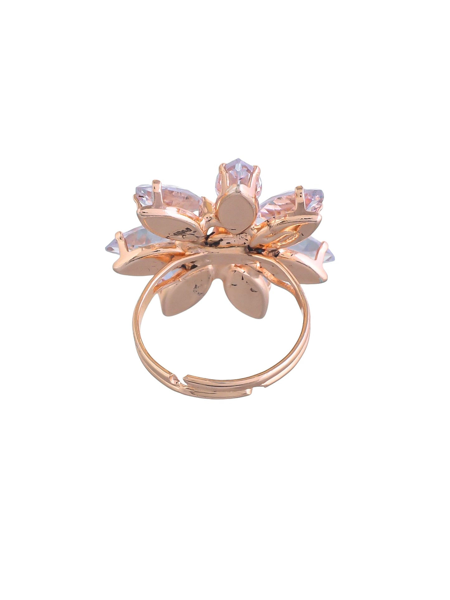 Mint Green American Diamond Flower Design Ring