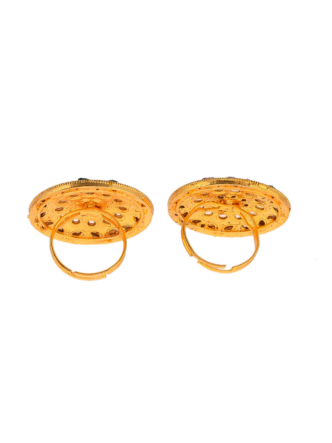 Set of 2 Gold Plated Traditional Wedding Finger Rings