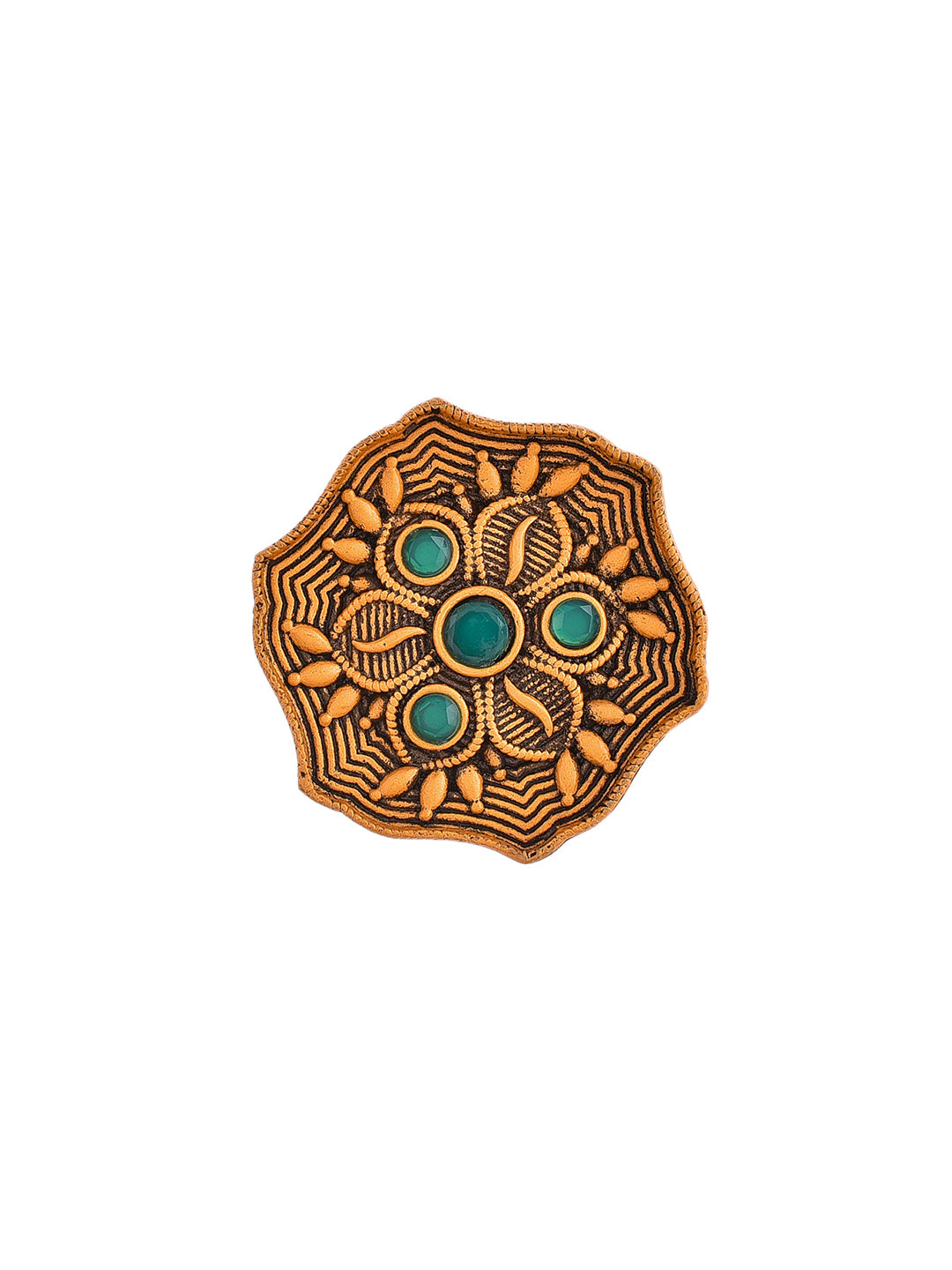 Gold Plated South Indian Finger Ring.