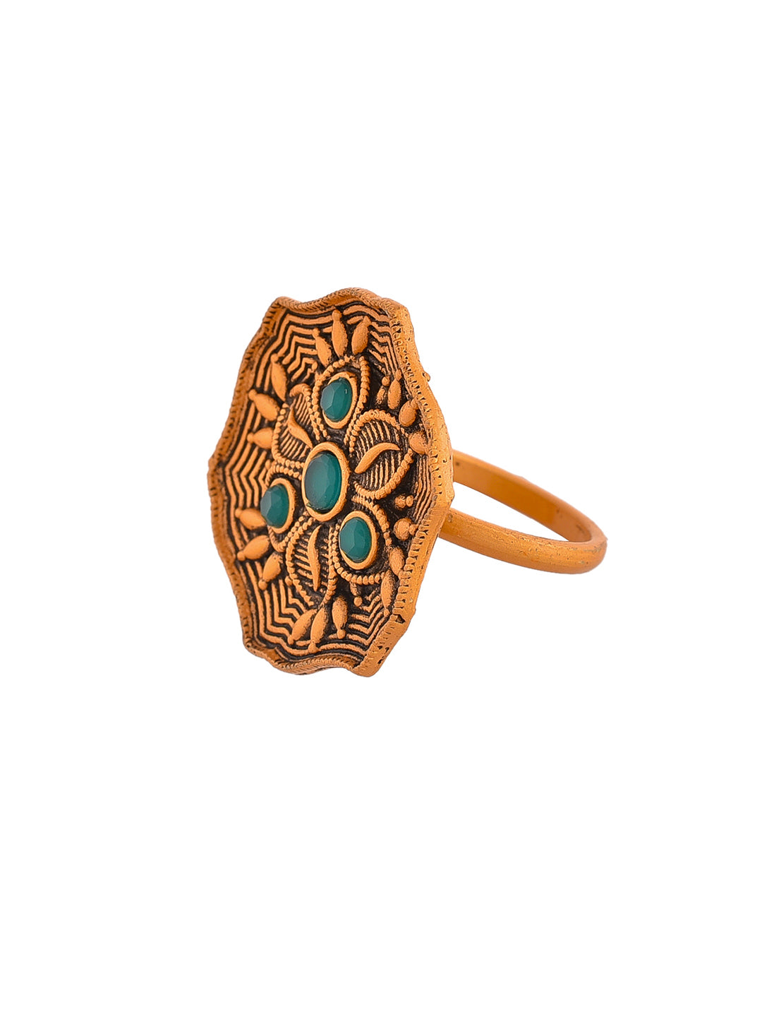Gold Plated South Indian Finger Ring.