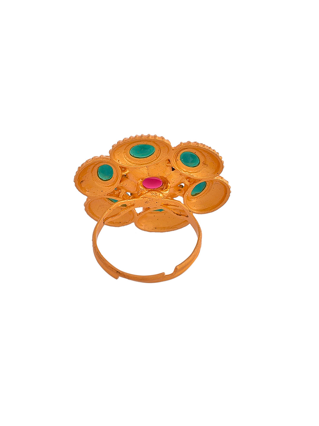 Gold Plated Floral Adjustable Ring