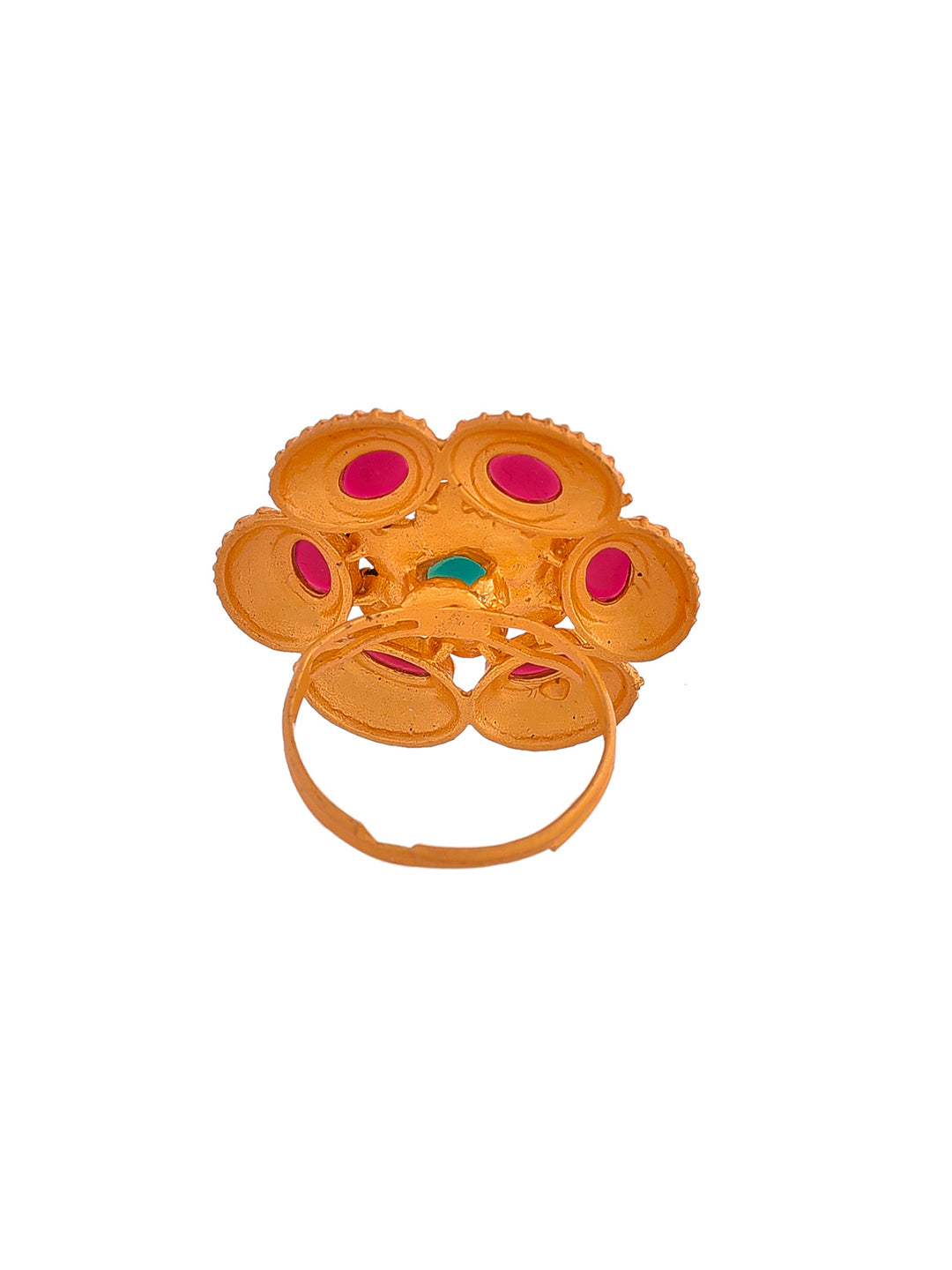 Gold Plated Floral Adjustable Finger Ring