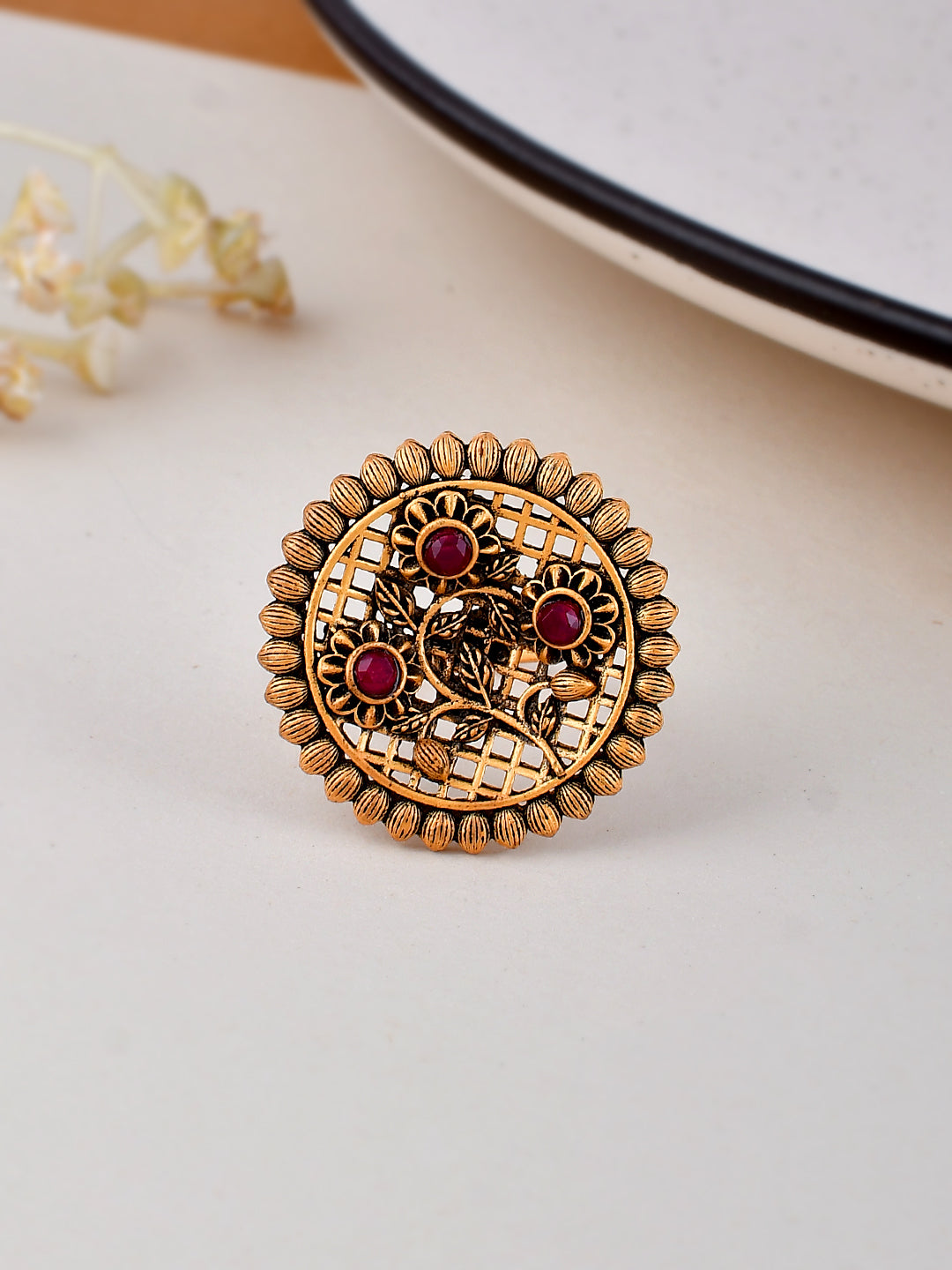 Gold Plated Handcrafted Finger Ring