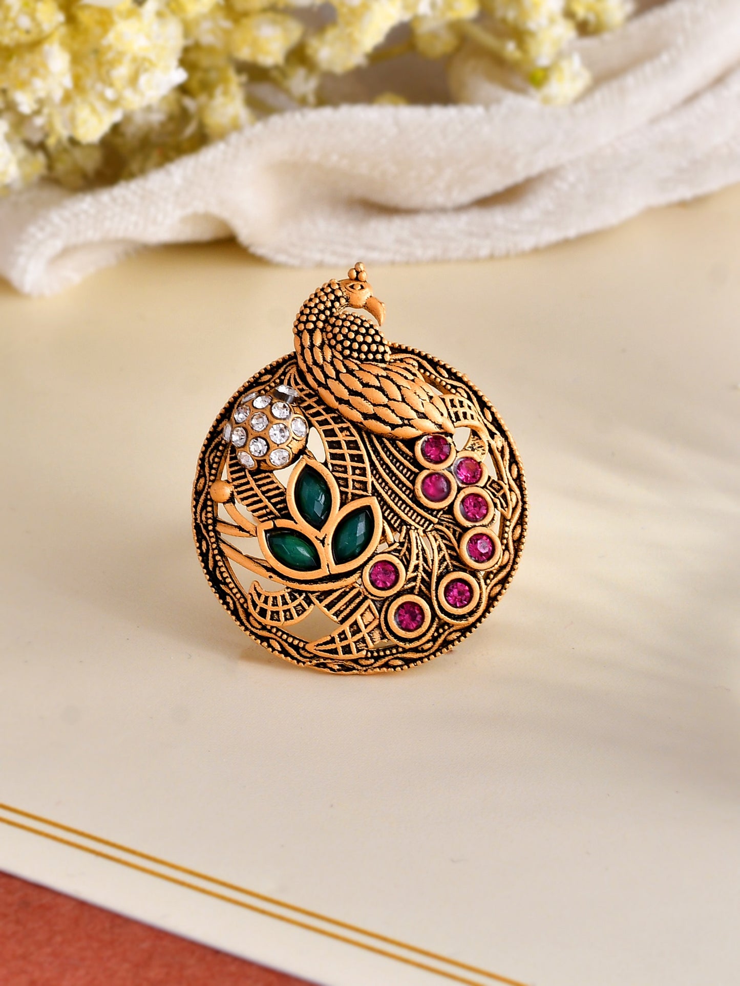 South Indian Gold Plated Adjustable Finger Ring