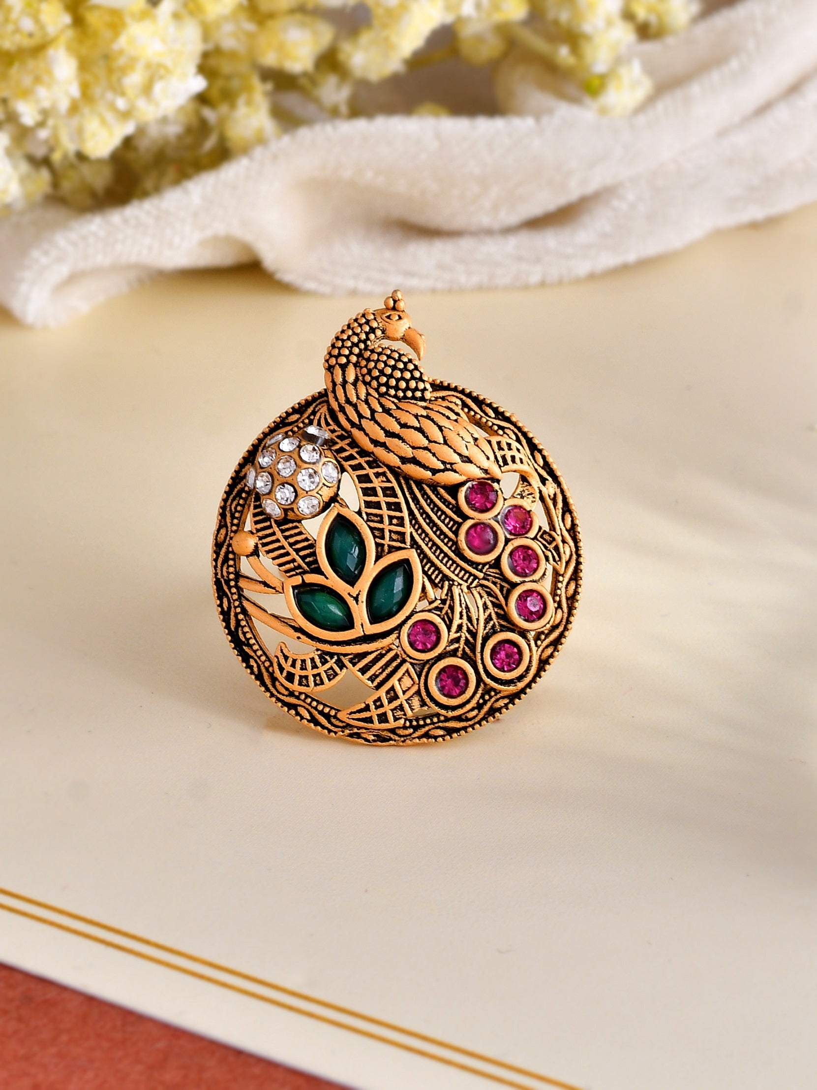 South Indian Gold Plated Adjustable Finger Ring