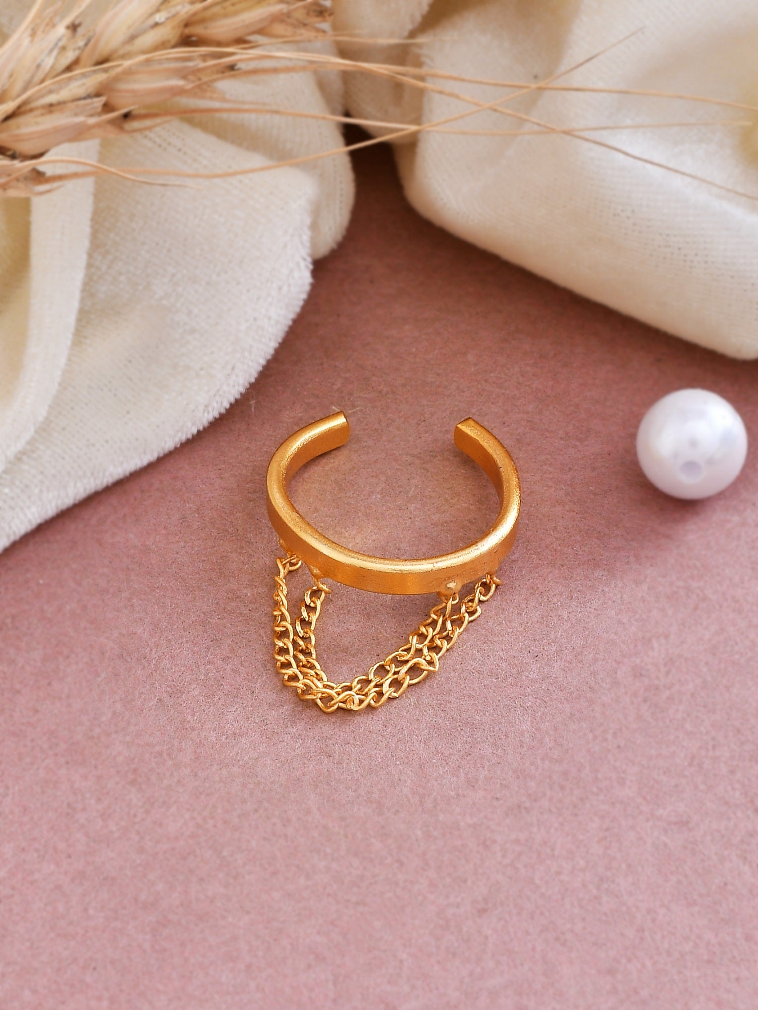 Gold Plated Western Chain Finger Ring