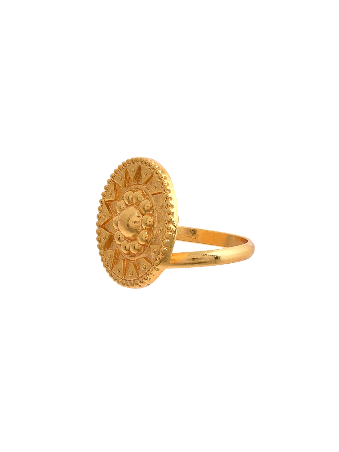 Gold Plated Handcrafted Temple Finger Ring