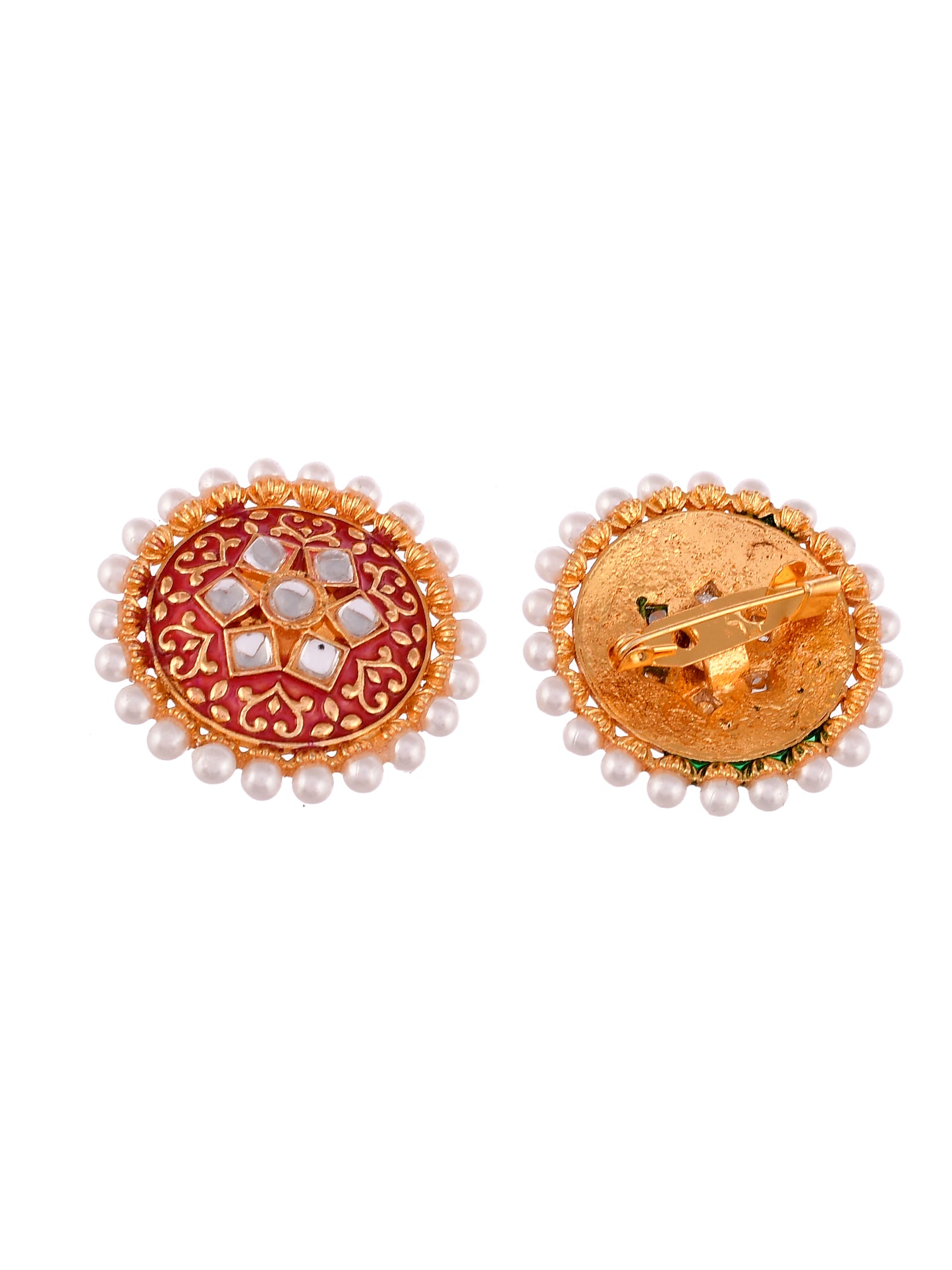 Set of 2 Traditional Meenakari Saree pin Brooch
