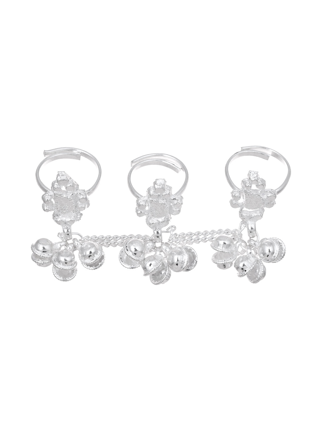 Silver Plated Bridal Adjustable Toe Ring & Bichhiya For Women