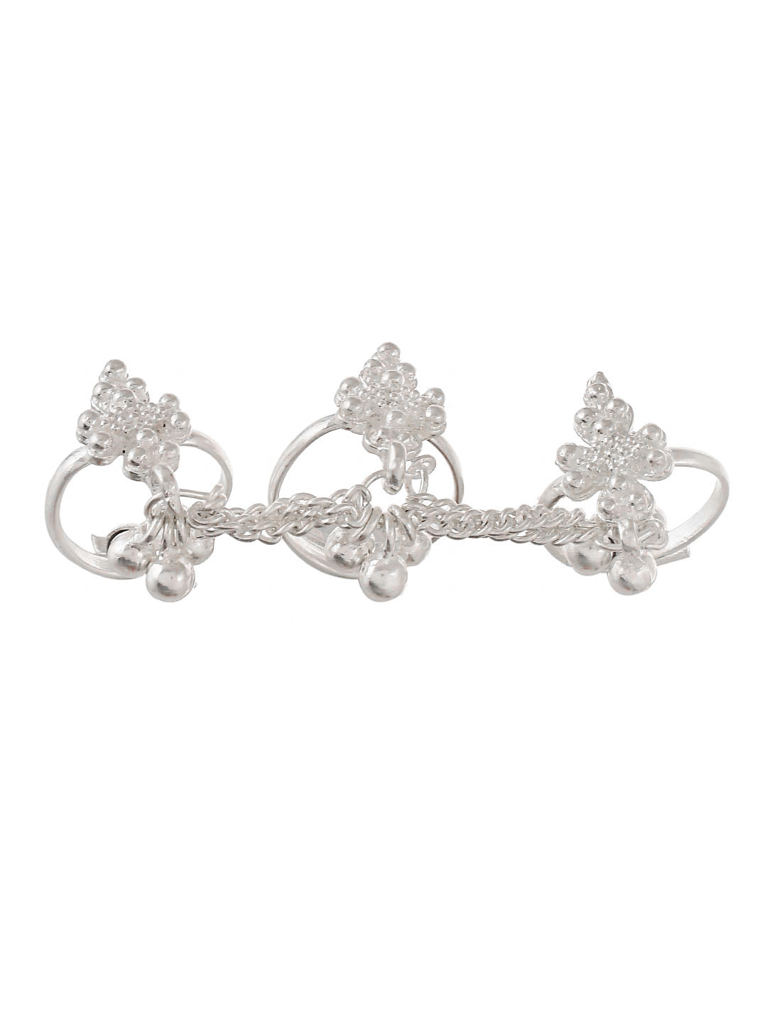 Ghungroo Chain Triple Toe Ring Bichiya set for women | Ethnic Bridal Accessory