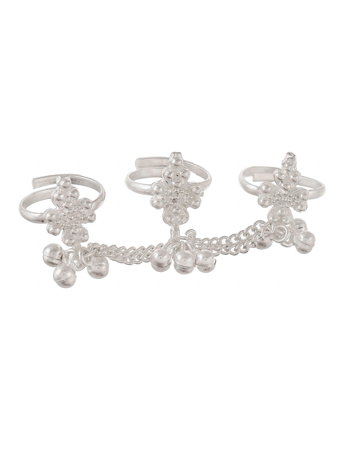 Ghungroo Chain Triple Toe Ring Bichiya set for women | Ethnic Bridal Accessory