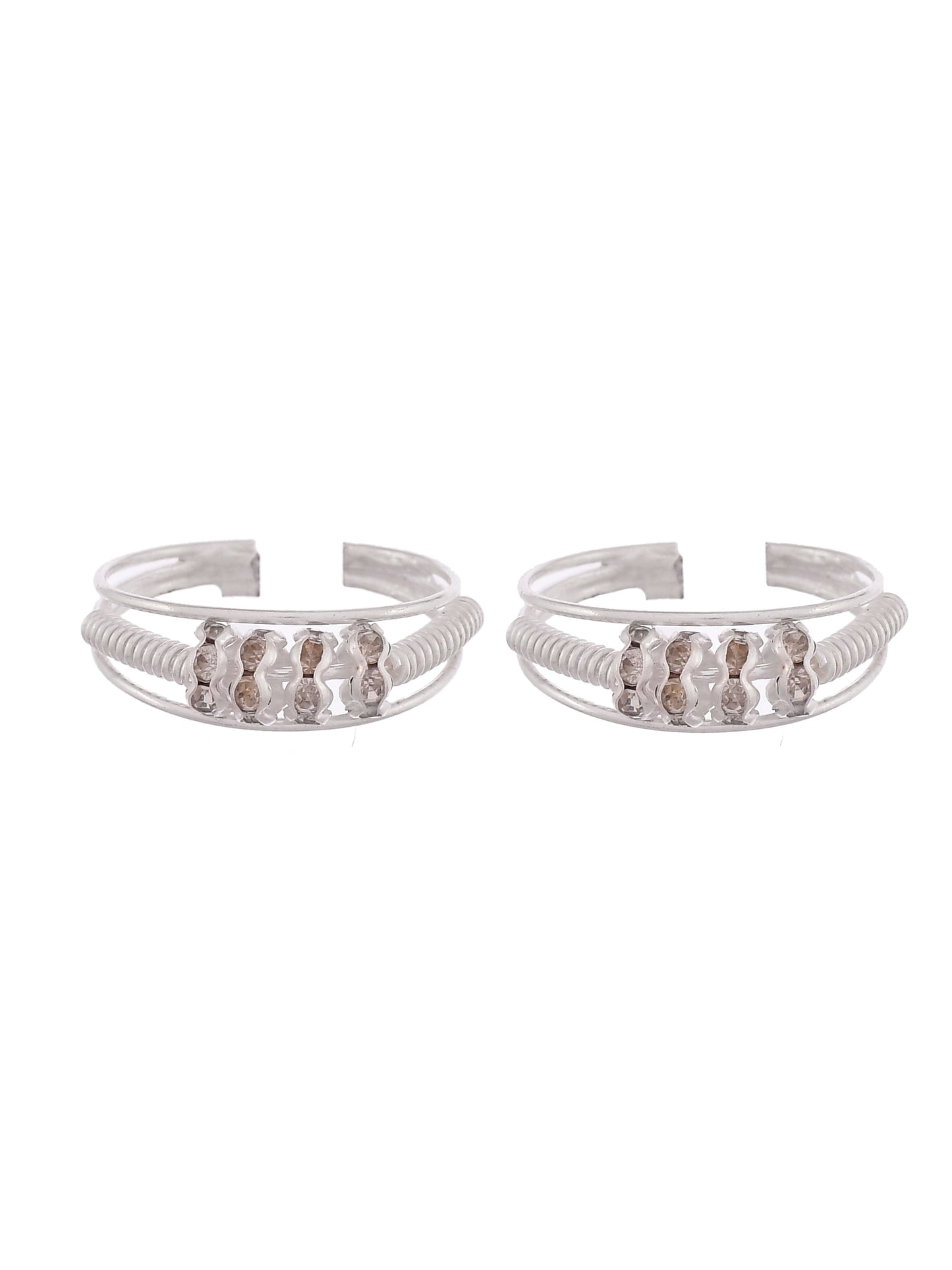 Set Of 4 Silver-Plated Toe Ring