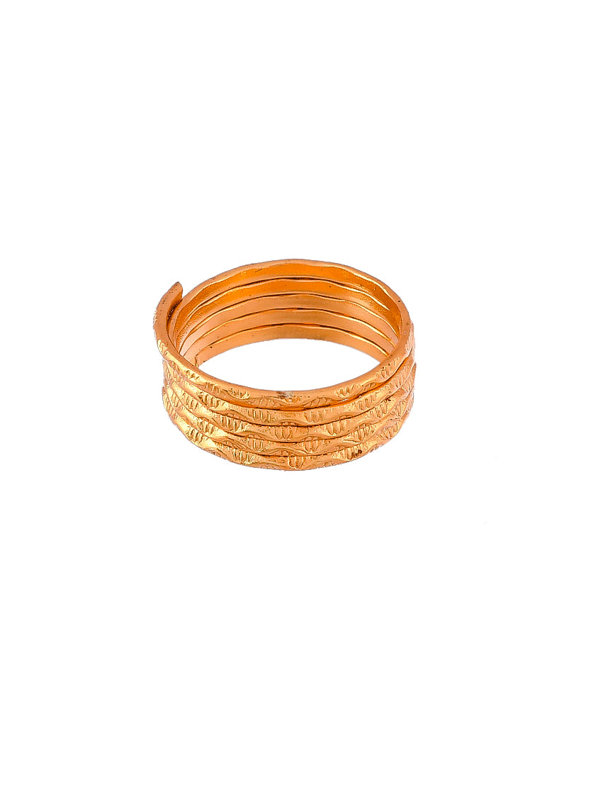 Spiral Golden Toe Ring