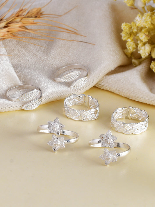 Set of 3 Silver Traditional Bichiya - Toe Rings for Women Online