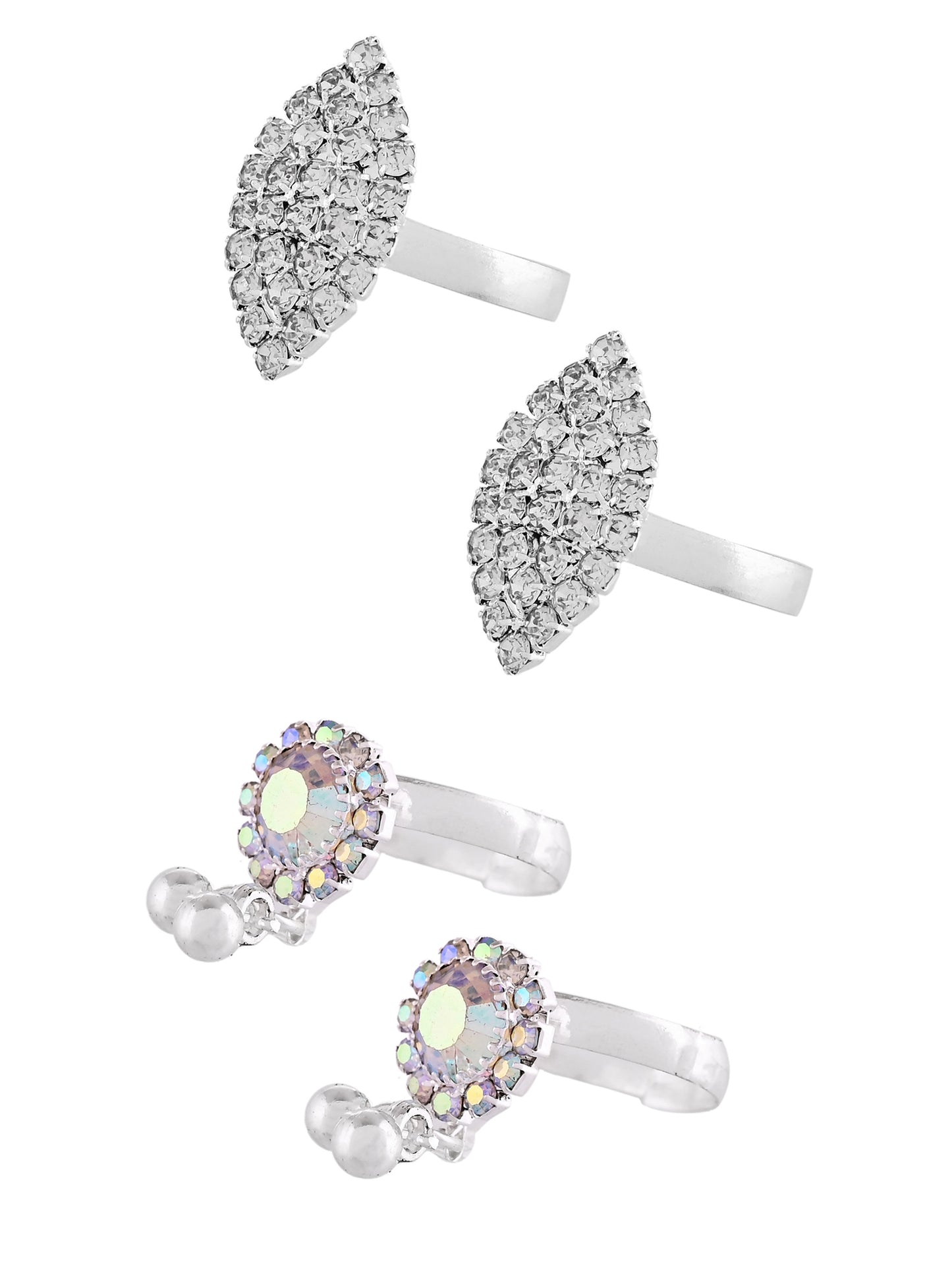 Silver-Plated Toe Ring & Bichhiya For Women | Adjustable Indian Foot Jewelry | Bridal & Ethnic Accessories