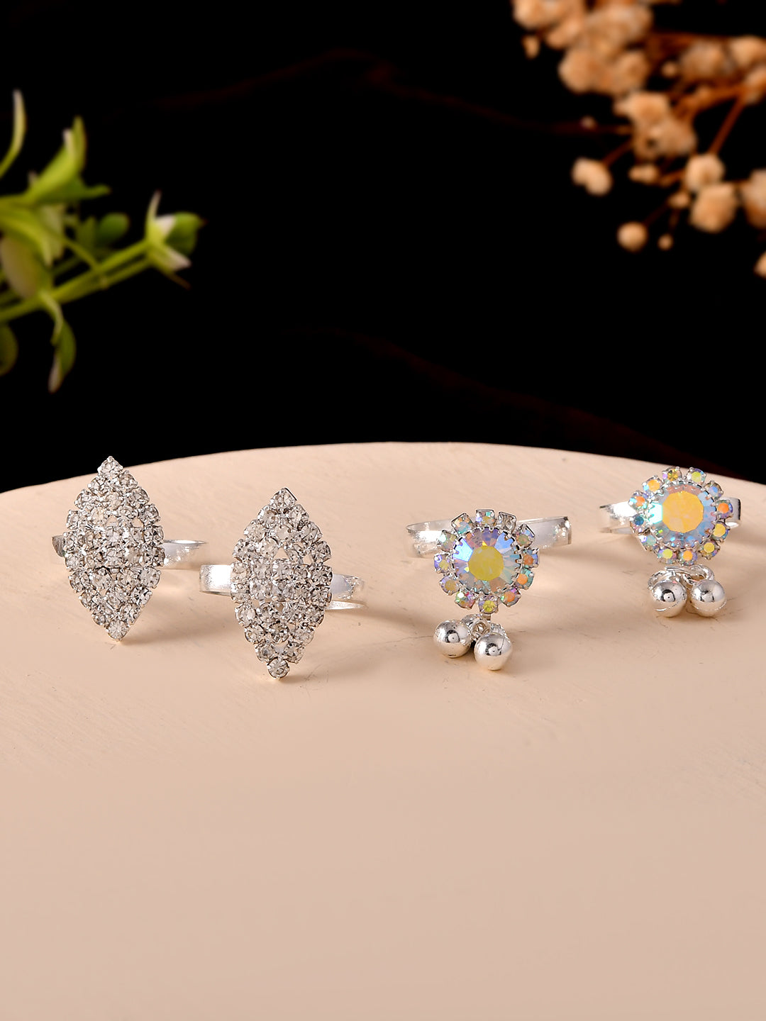 Silver-Plated Toe Ring & Bichhiya For Women | Adjustable Indian Foot Jewelry | Bridal & Ethnic Accessories