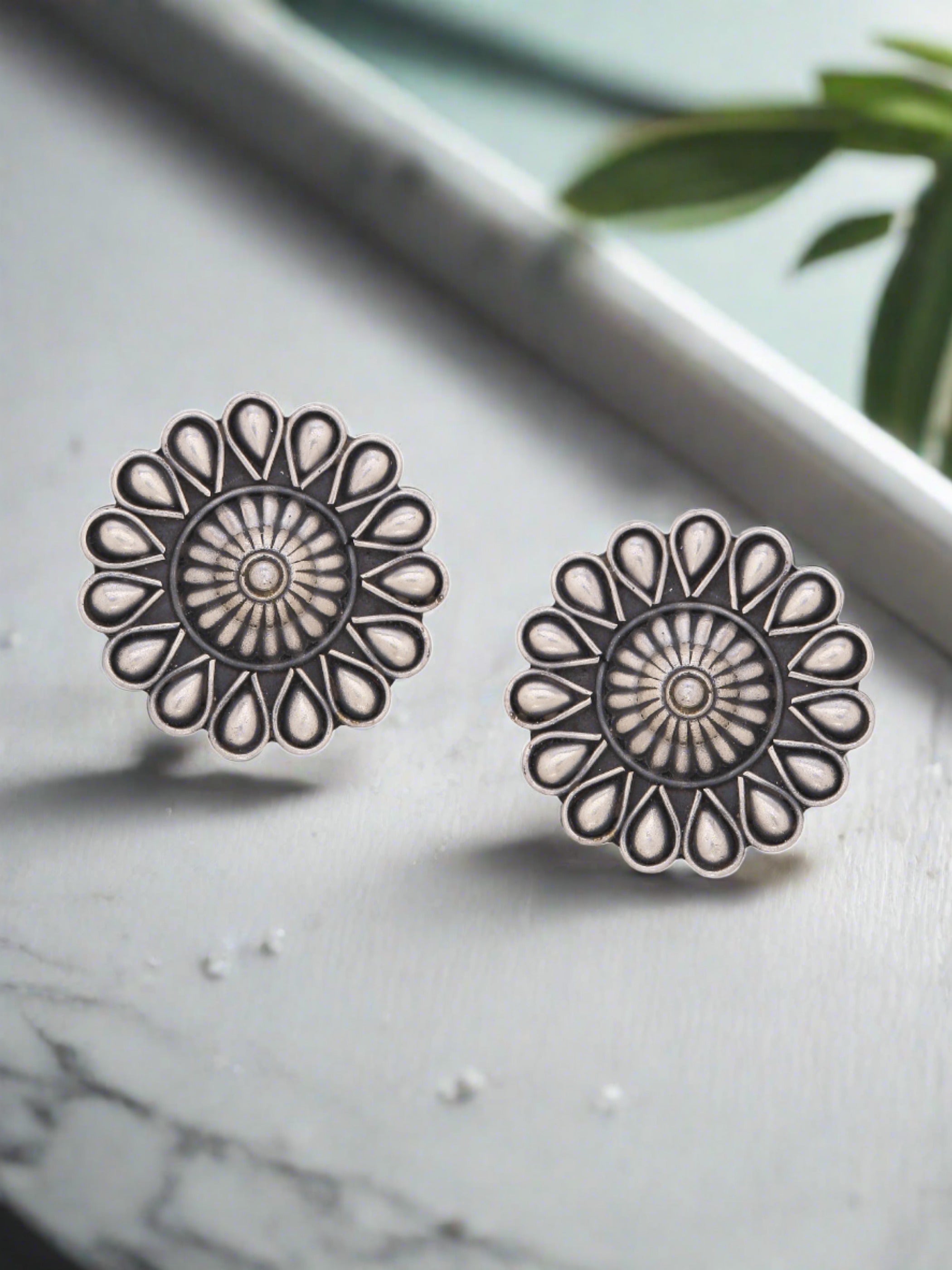 Buy Silver Color Printed Stud Earring, Push-back Stud Earring, Round Stud  Earring, Designer Earring, Casual Earring, Stud Online in India - Etsy | Online  earrings, Stud earrings, Earrings